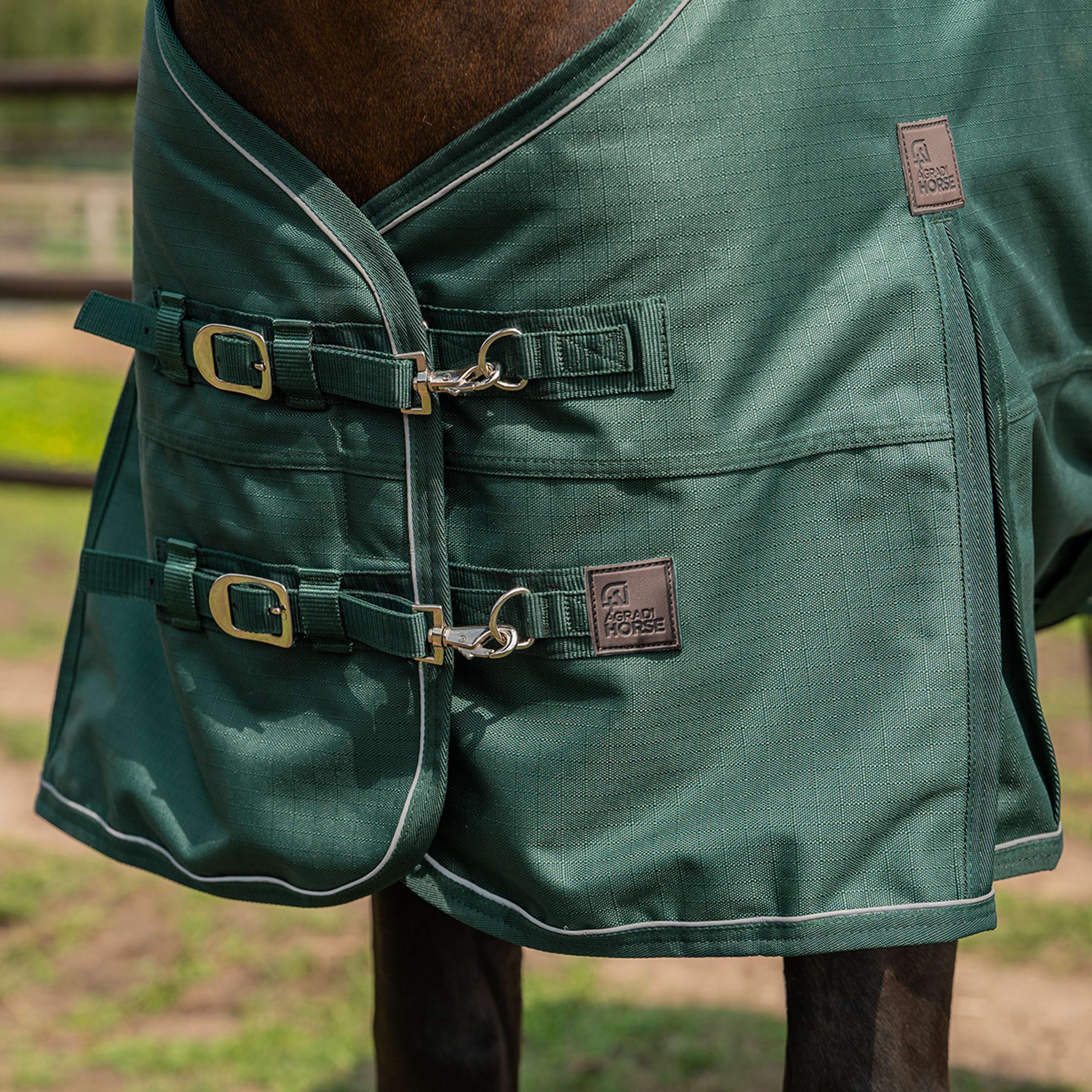 Agradi Horse Tappeto da Esterno 1200D 0gr Bordo Riflettente Verde - Image 3