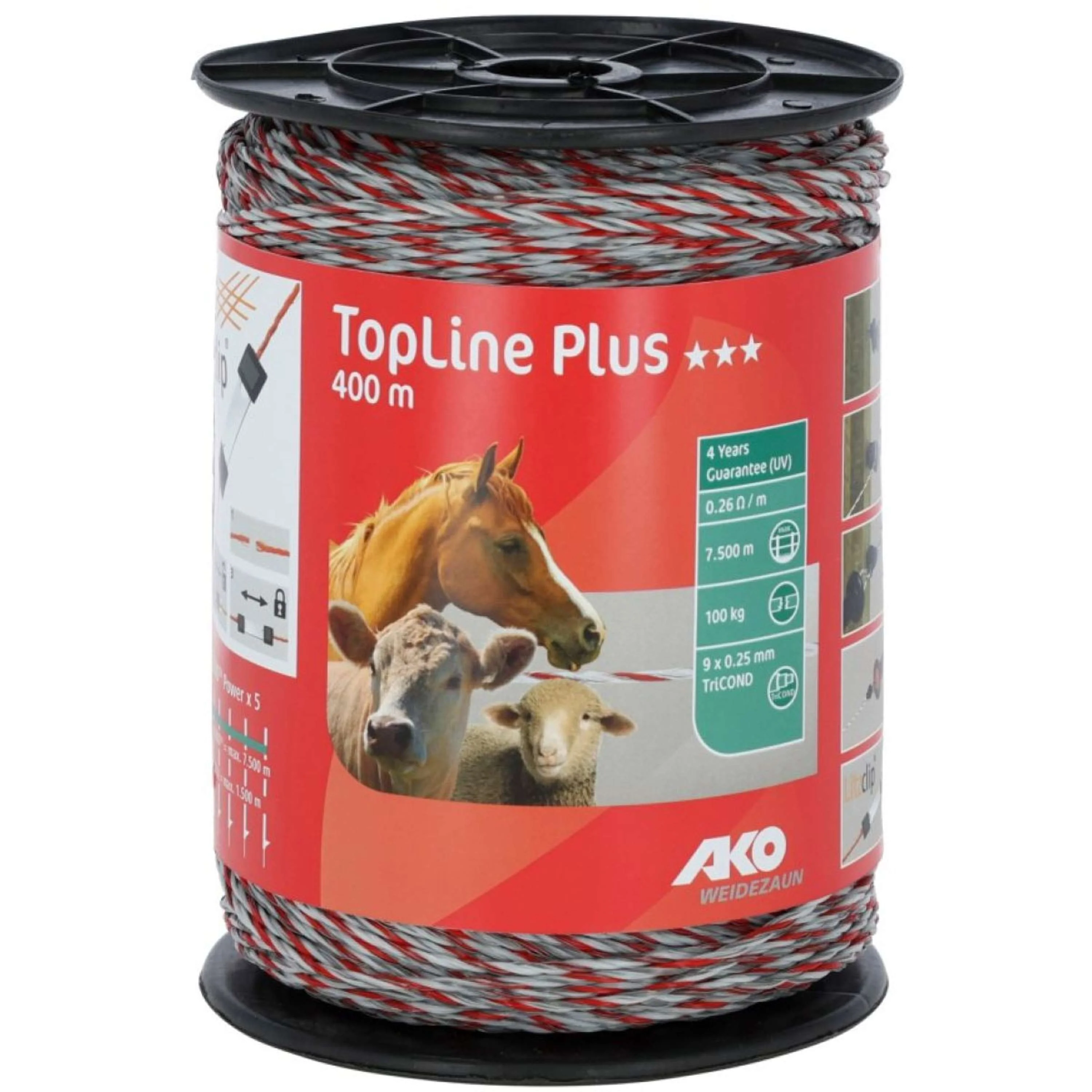 Ako Filo per Recinzioni Topline Plus Bianco/Rosso - Image 4
