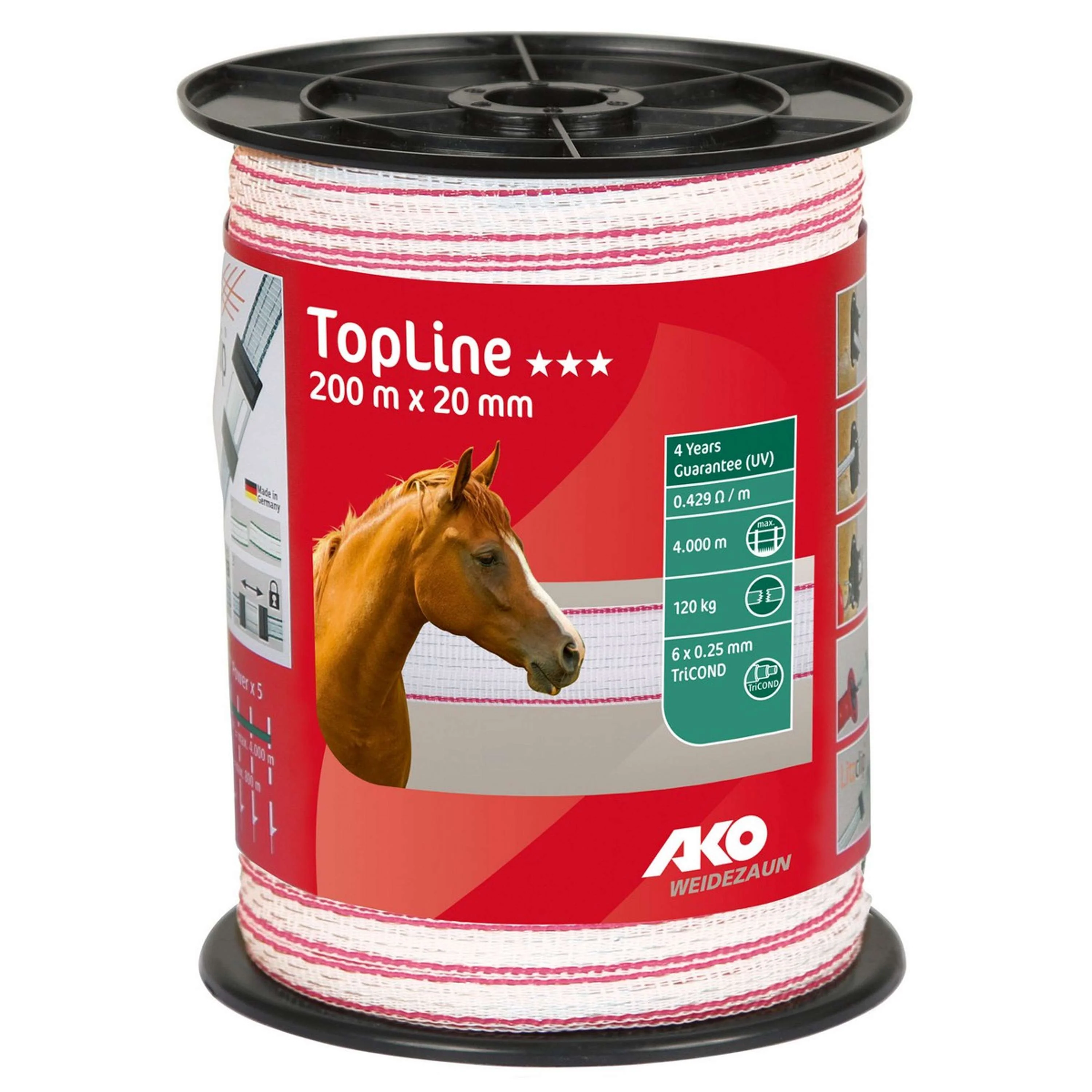 Ako Nastro per Recinzione Topline Bianco/Rosa