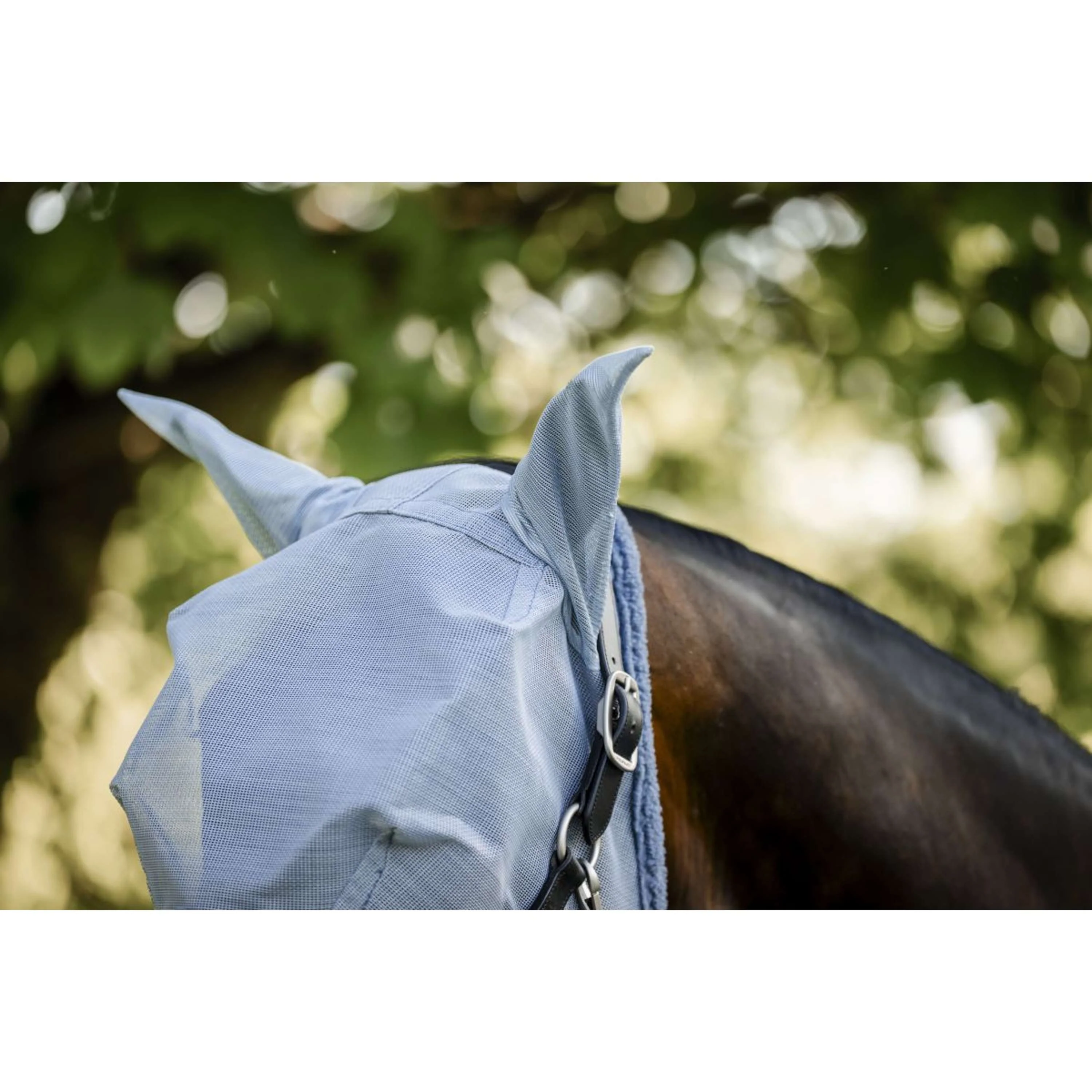Amigo Fly Mask Heather Blue/Blue/Silver - Image 3