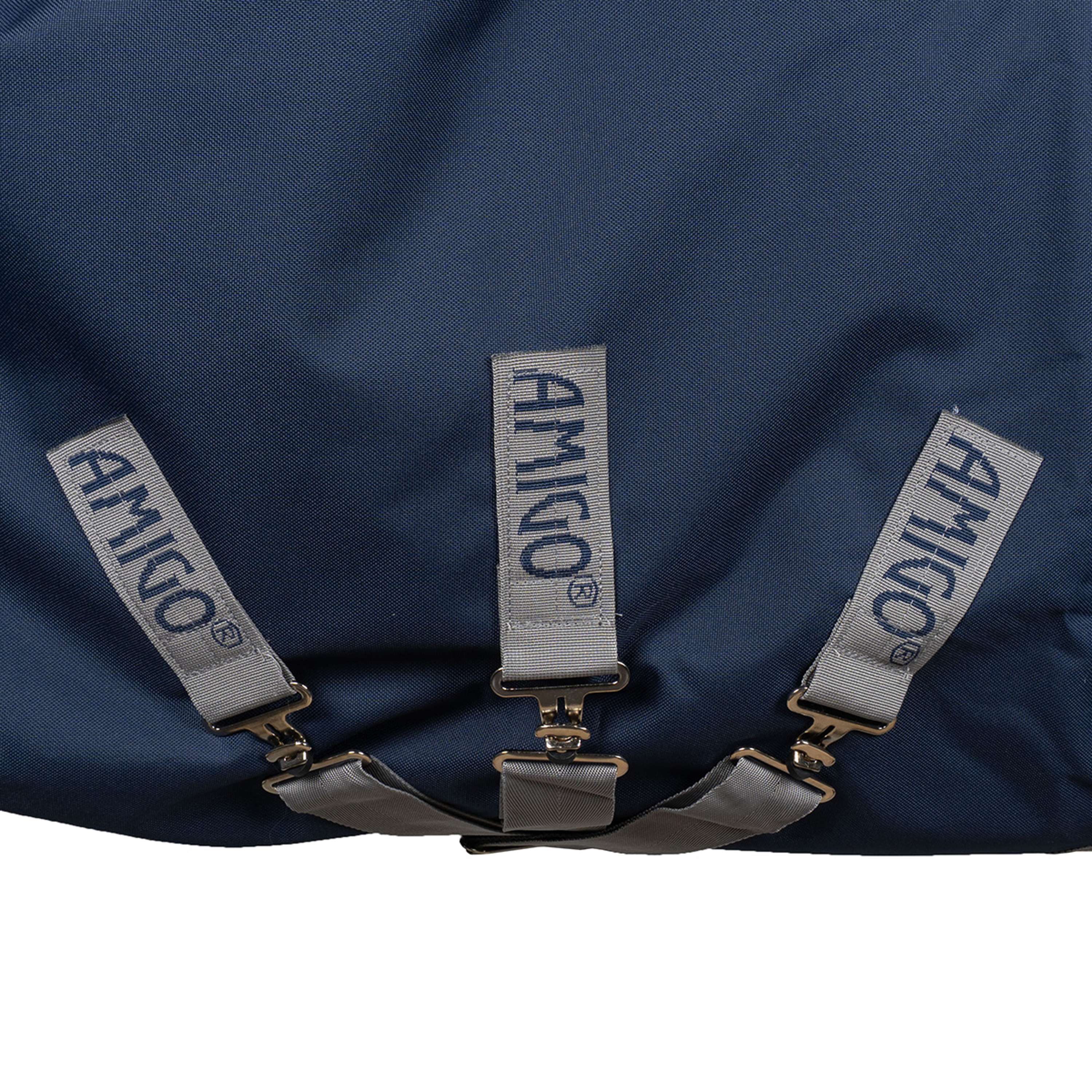 Amigo Turnout Rug Integrated 1200D 250g Navy/Titanium Grey/Silver - Image 11