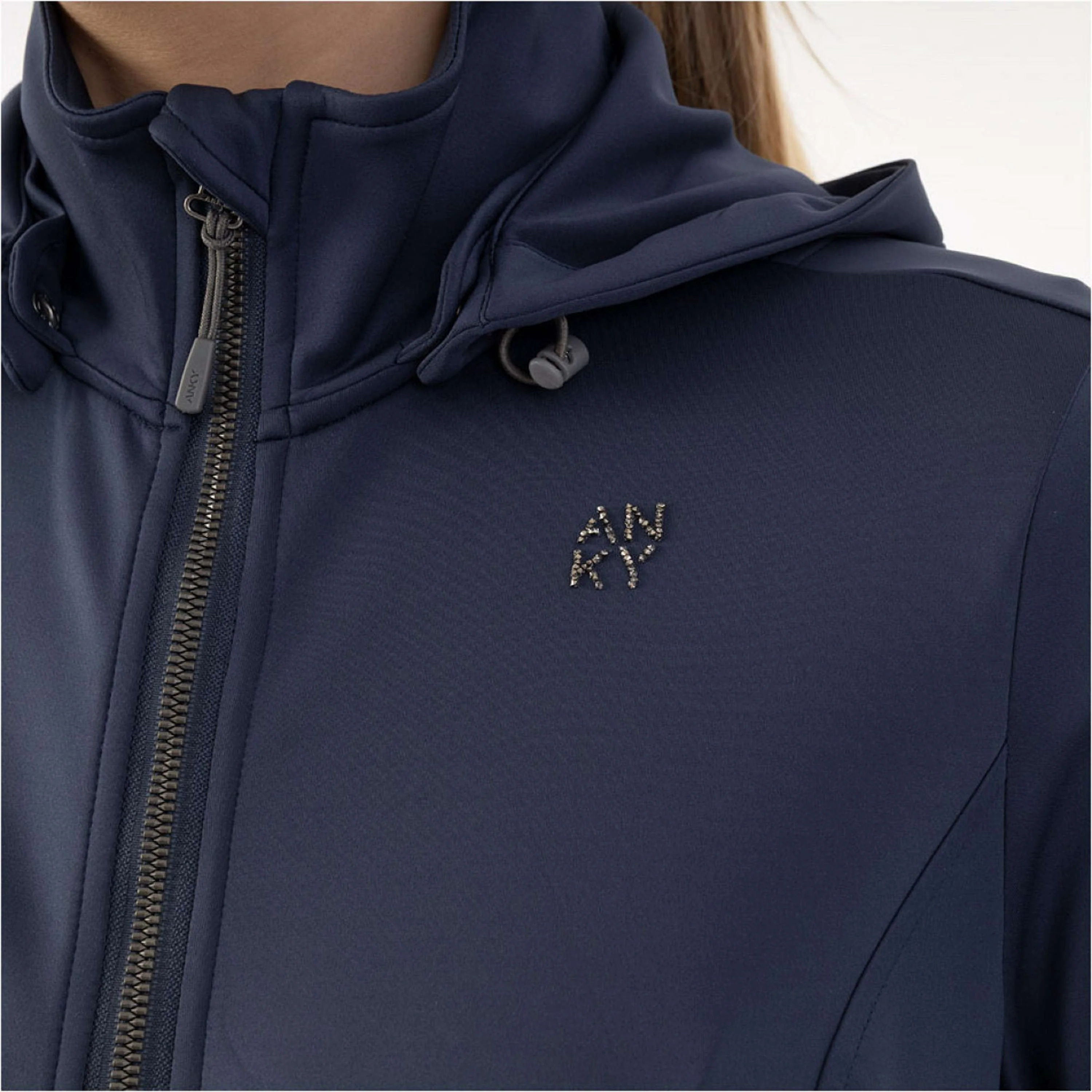 ANKY Felpa con cappuccio e zip Hooded Tech ATC251101 Indaco dell'umore - Image 4