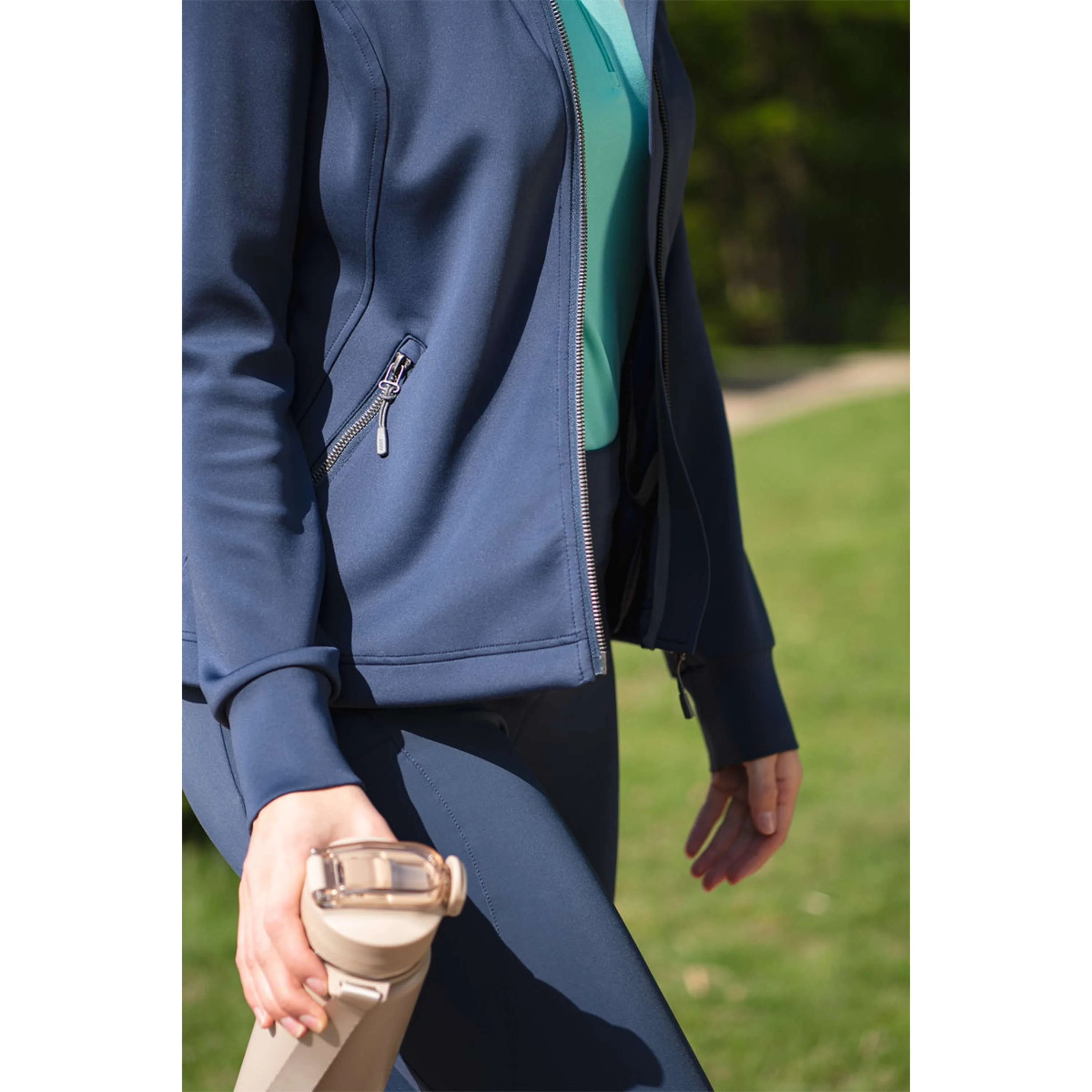 ANKY Felpa con cappuccio e zip Hooded Tech ATC251101 Indaco dell'umore - Image 6