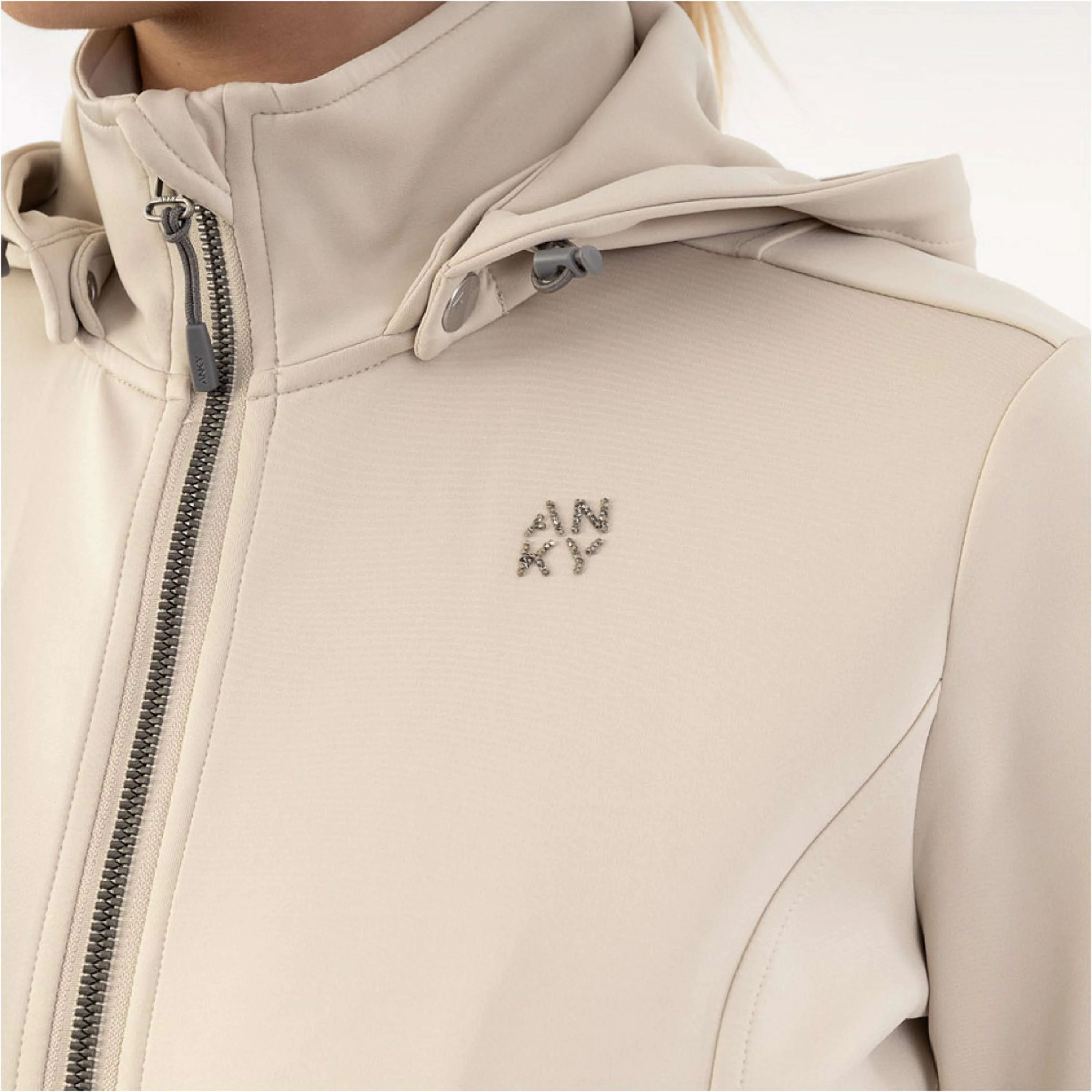 ANKY Felpa con cappuccio e zip Hooded Tech ATC251101 Island Fossil - Image 4