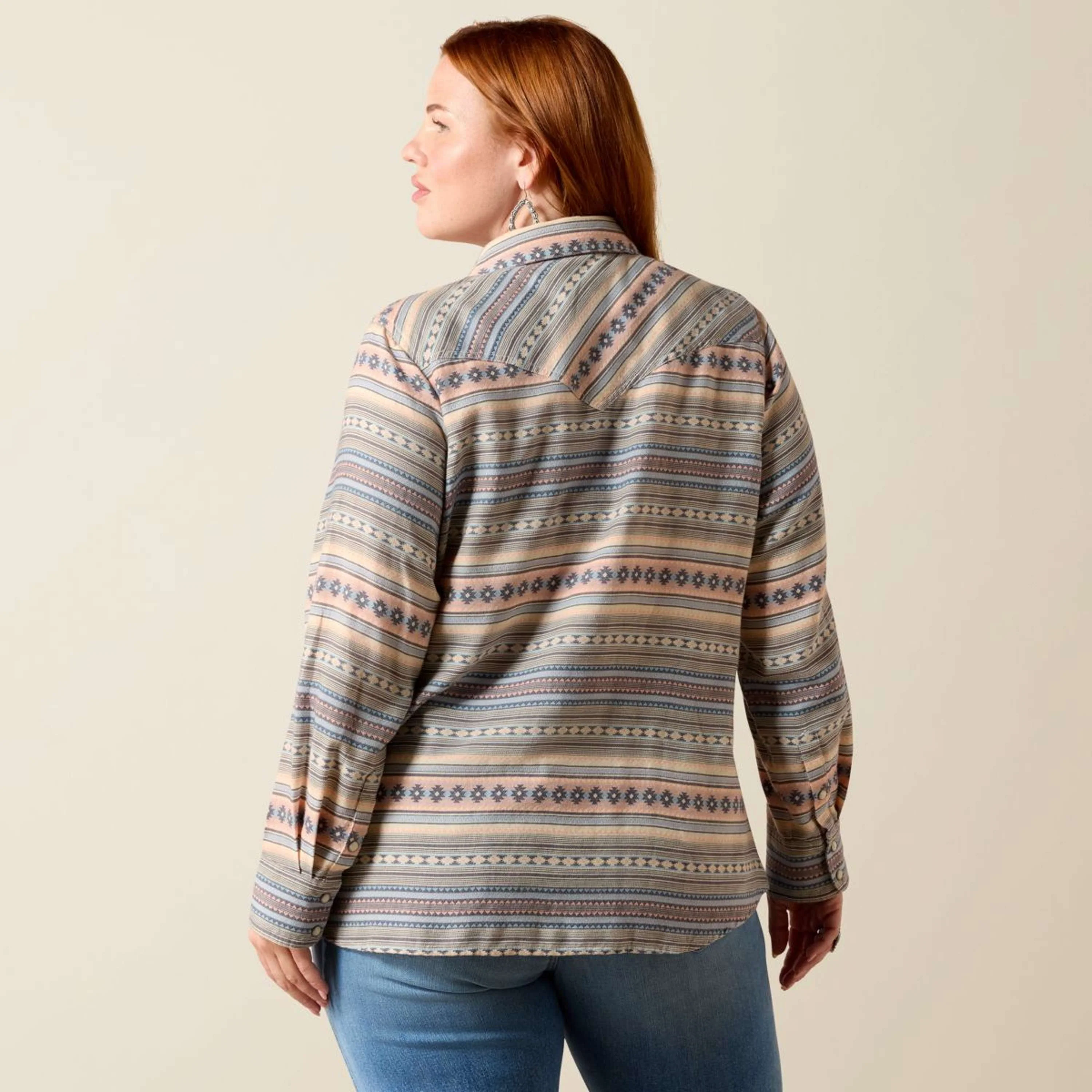 Ariat Blusa Arizona Western Donne Ombre Blue Southwest - Image 7