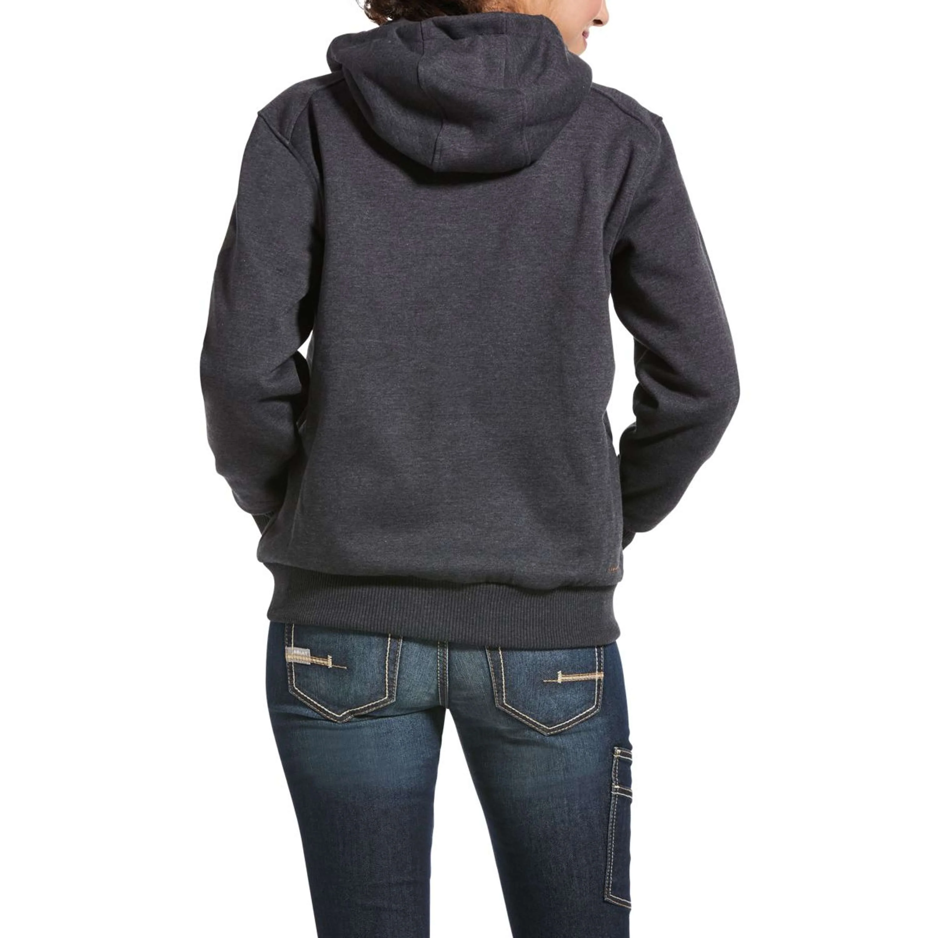Ariat Felpa con cappuccio e zip Rebar All-Weather Donne Charcoal Heather - Image 4