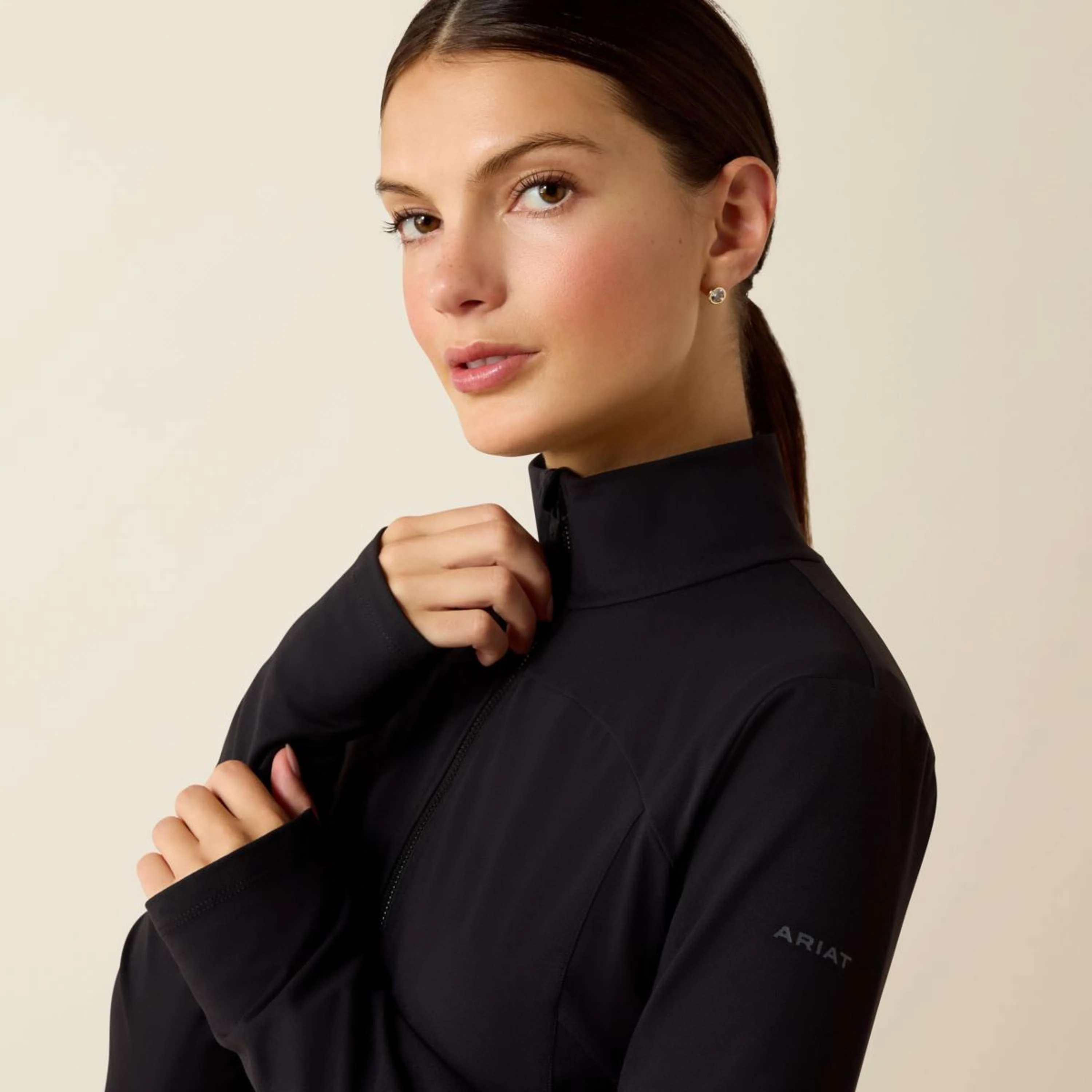 Ariat Felpa con cappuccio e zip Solveil Full Zip Donne Nero - Image 2