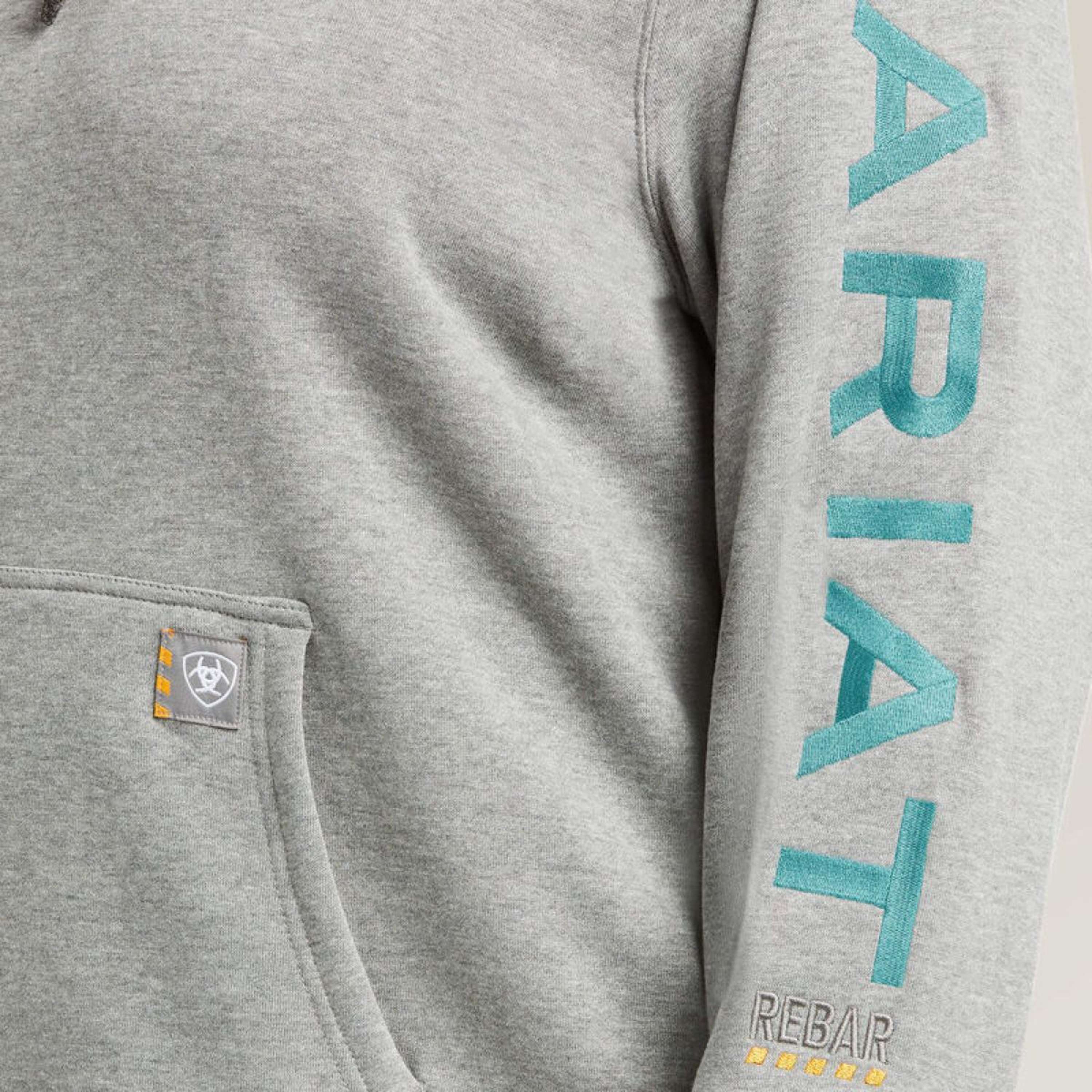 Ariat Felpa con cappuccio Rebar Graphic Donne Erica grigia - Image 6