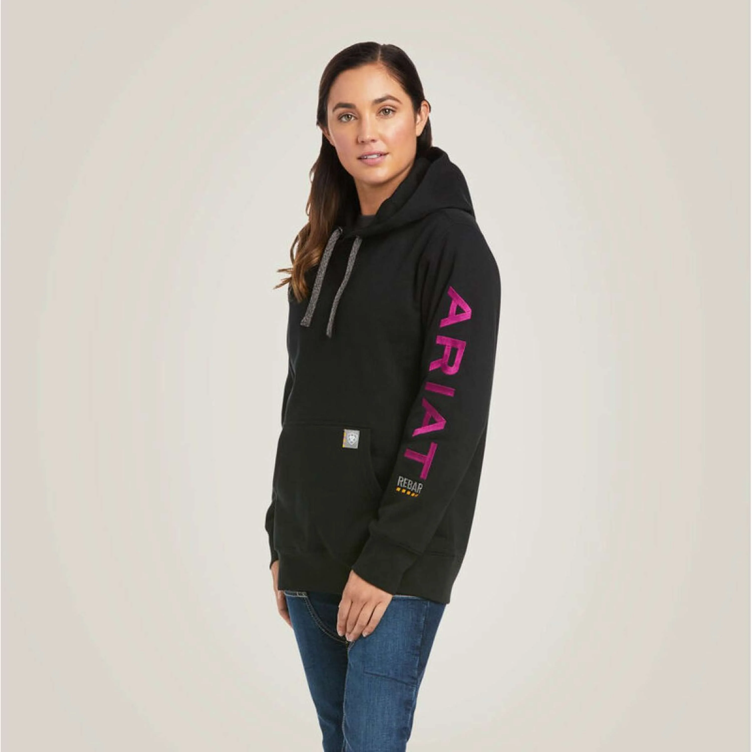 Ariat Felpa con cappuccio Rebar Graphic Donne Nero/Viola