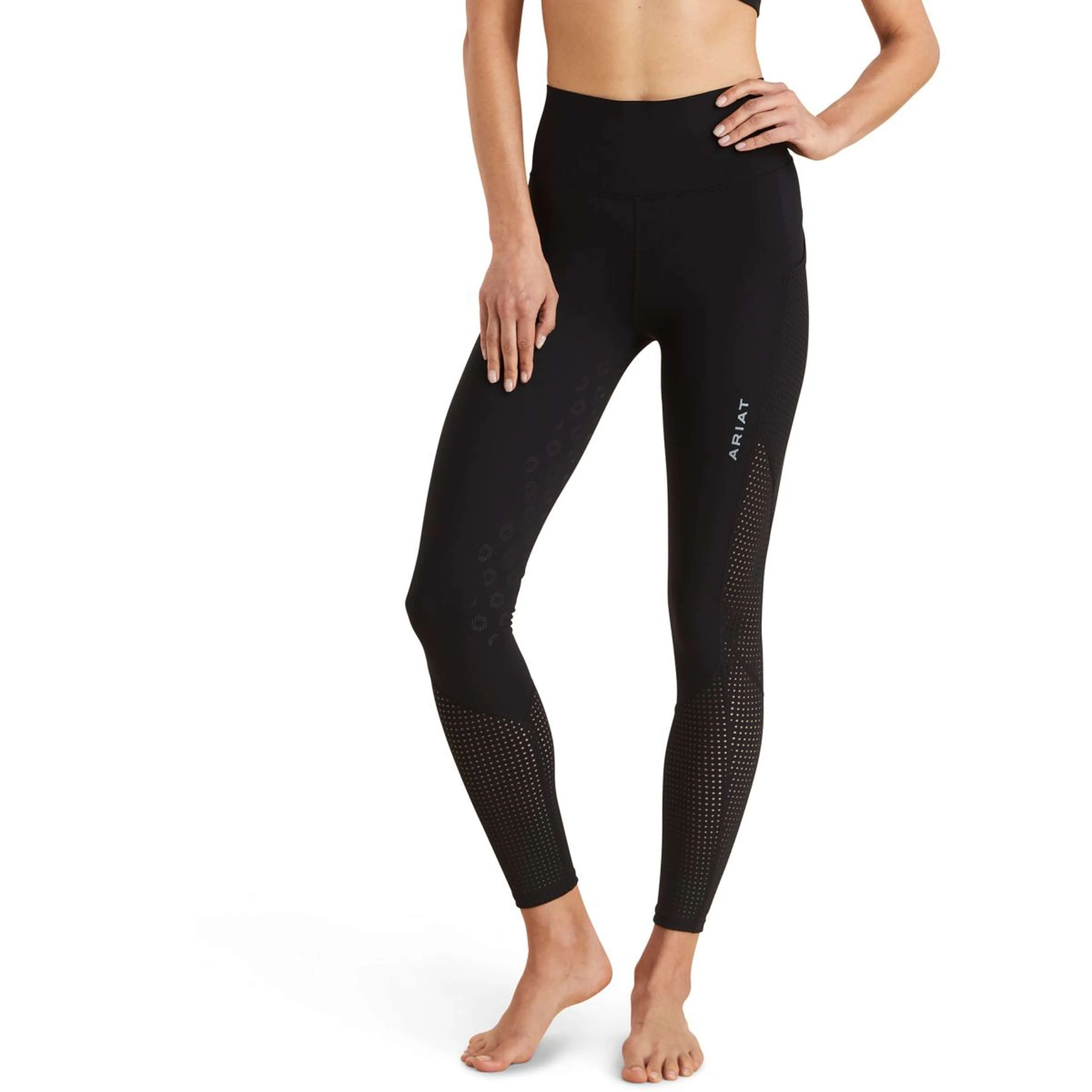 Ariat Pantaloni da Equitazione Breathe Half Grip Nero