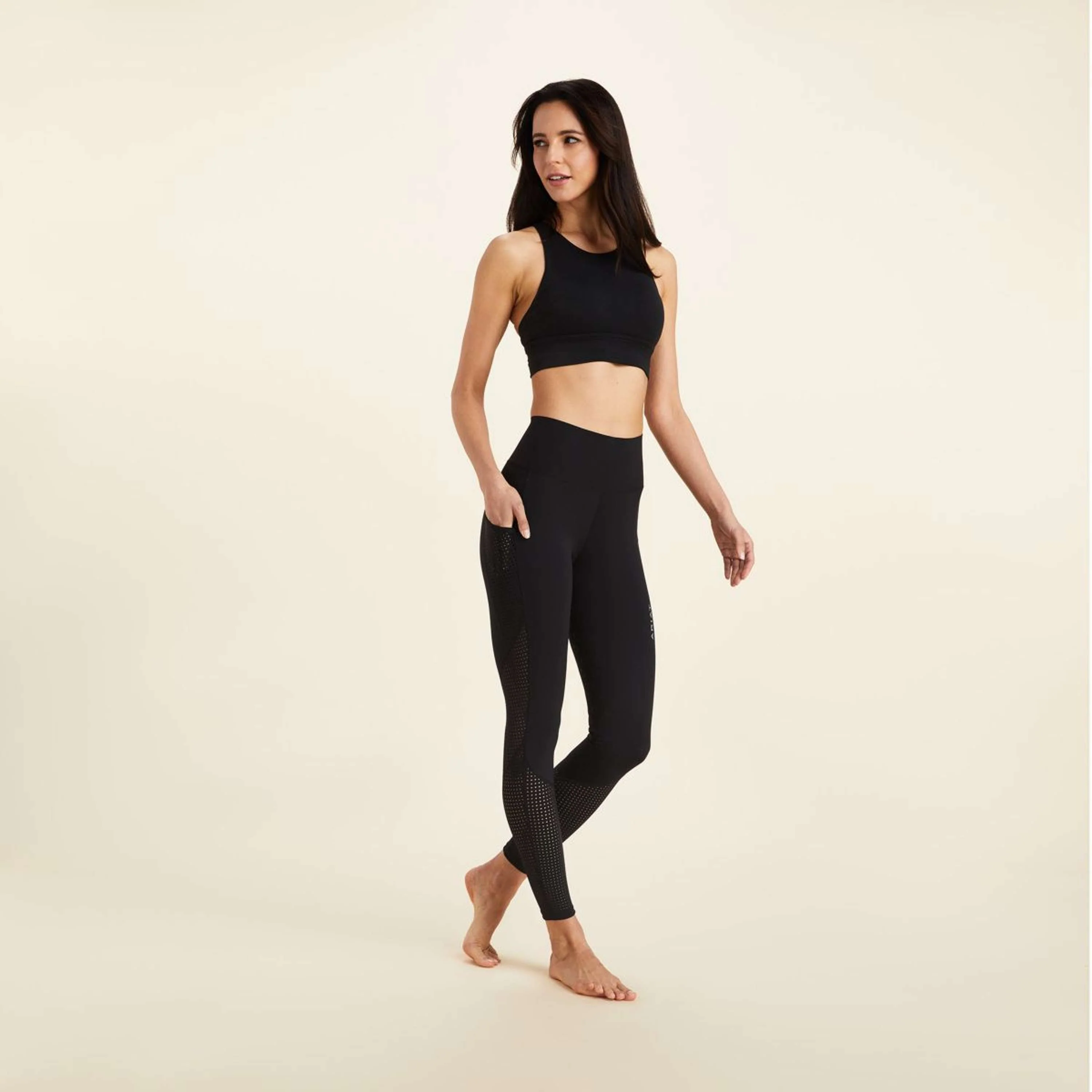 Ariat Pantaloni da Equitazione Breathe Half Grip Nero - Image 2