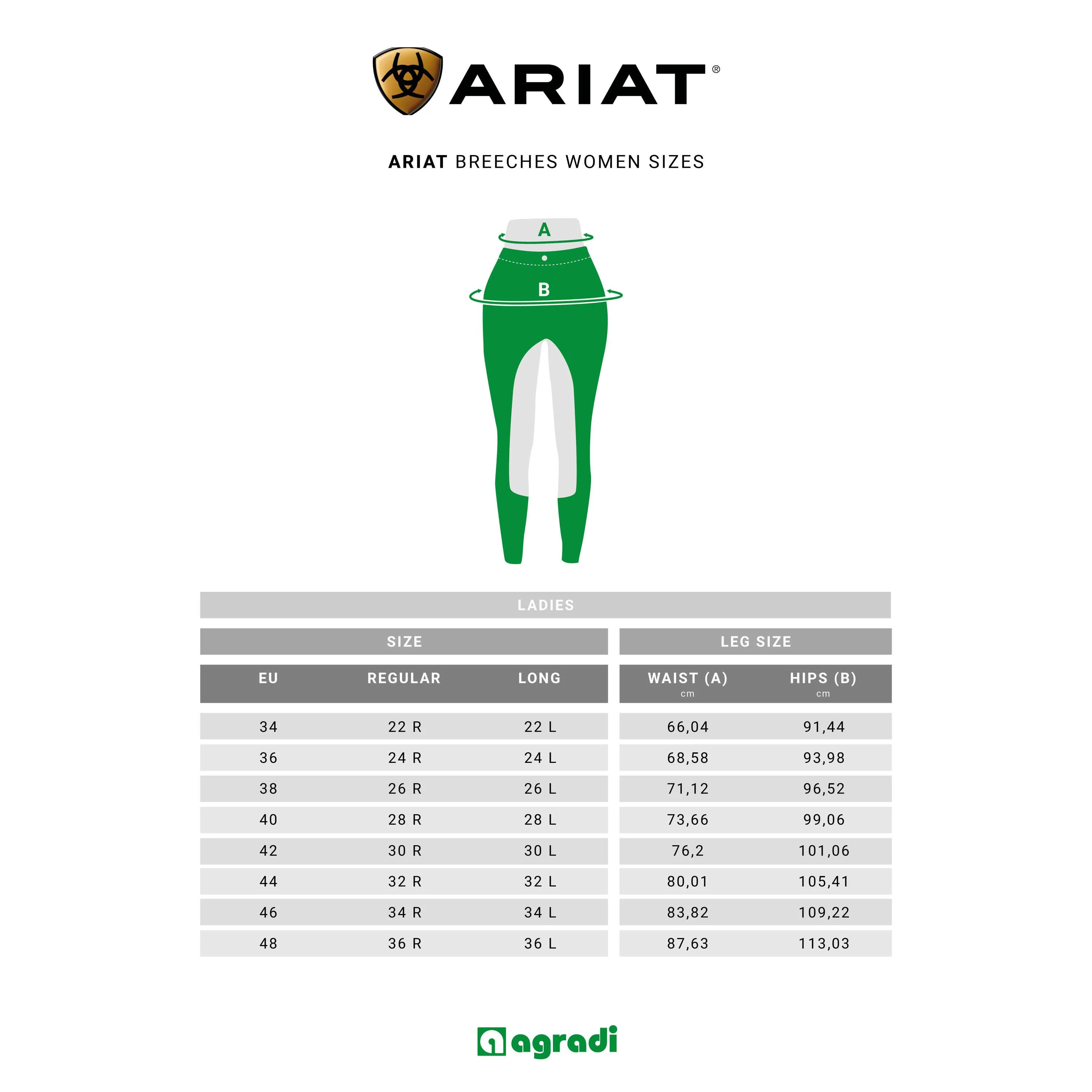 Ariat Pantaloni da Equitazione Breathe Half Grip Nero - Image 6