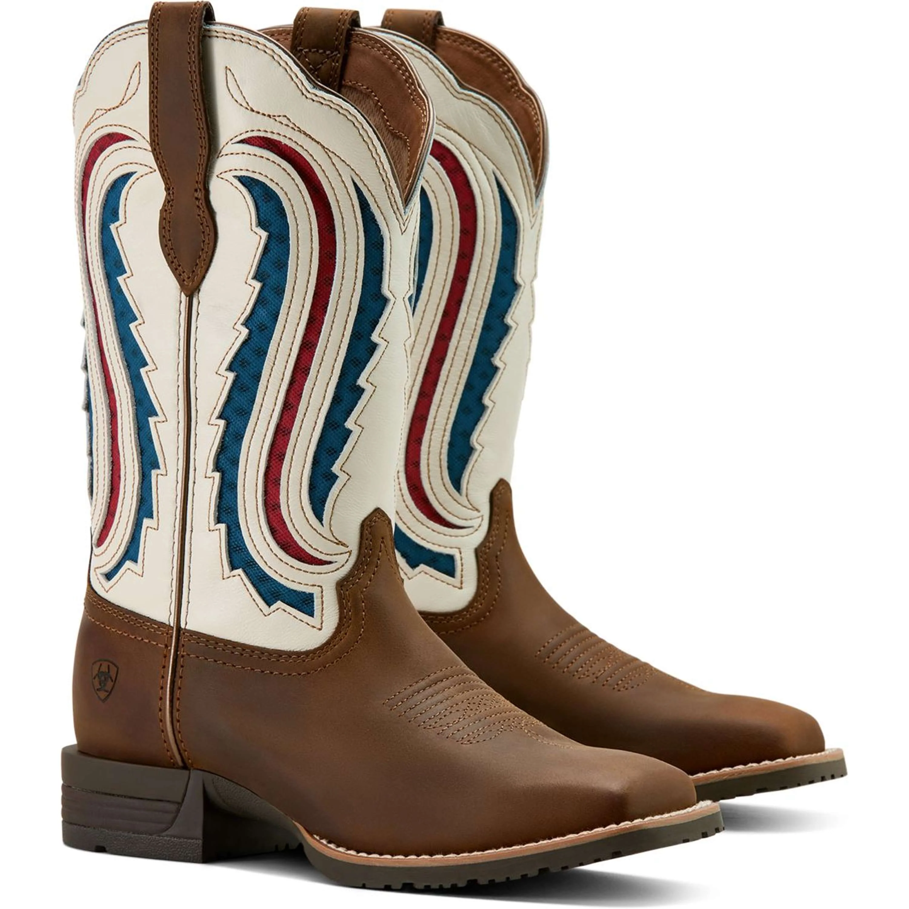 Ariat Stivali Western Hybrid Ranchwork Venttek Donne Distressed Brown/Crema - Image 4