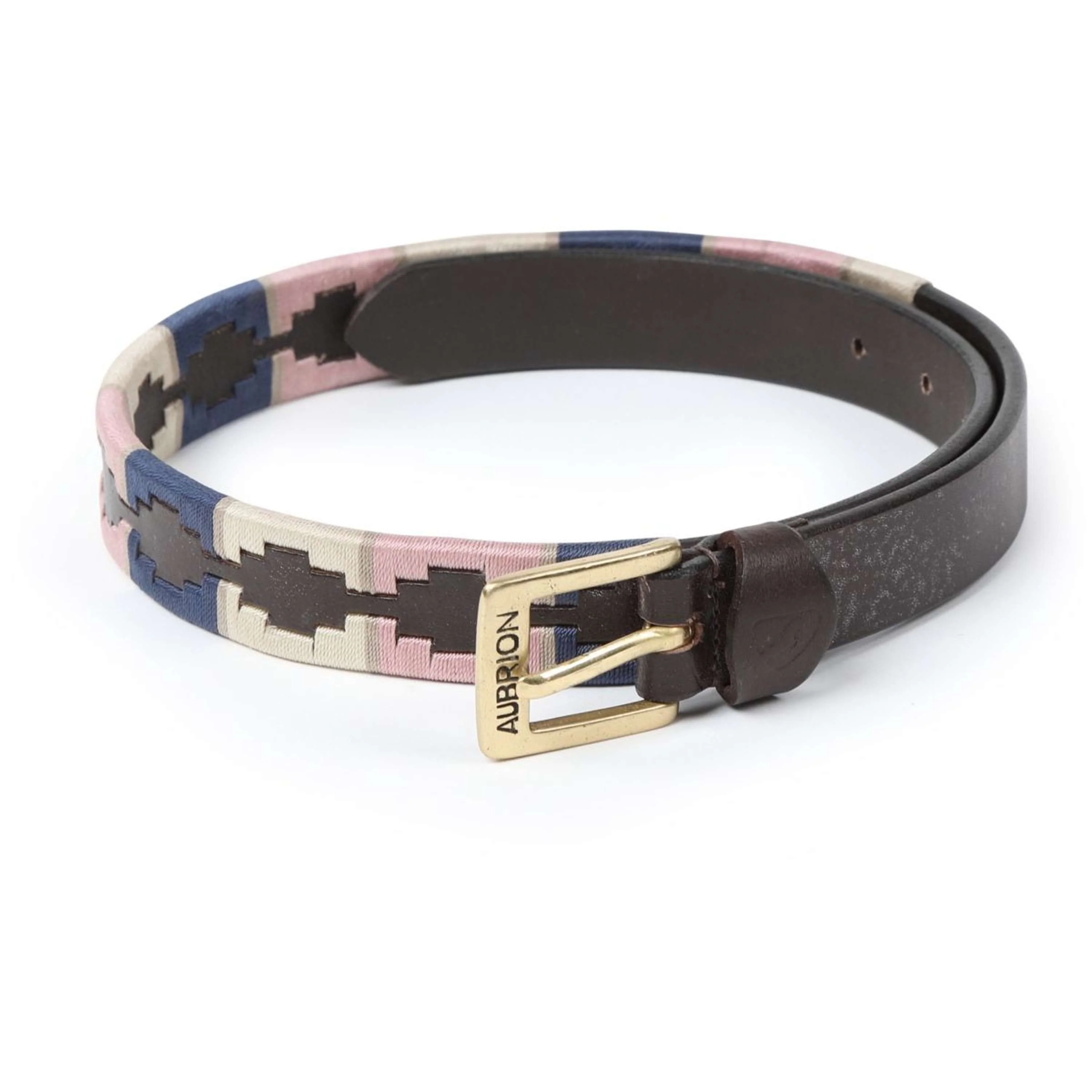 Aubrion by Shires Cintura Skinny Polo Blu marino/Rosa/Naturale