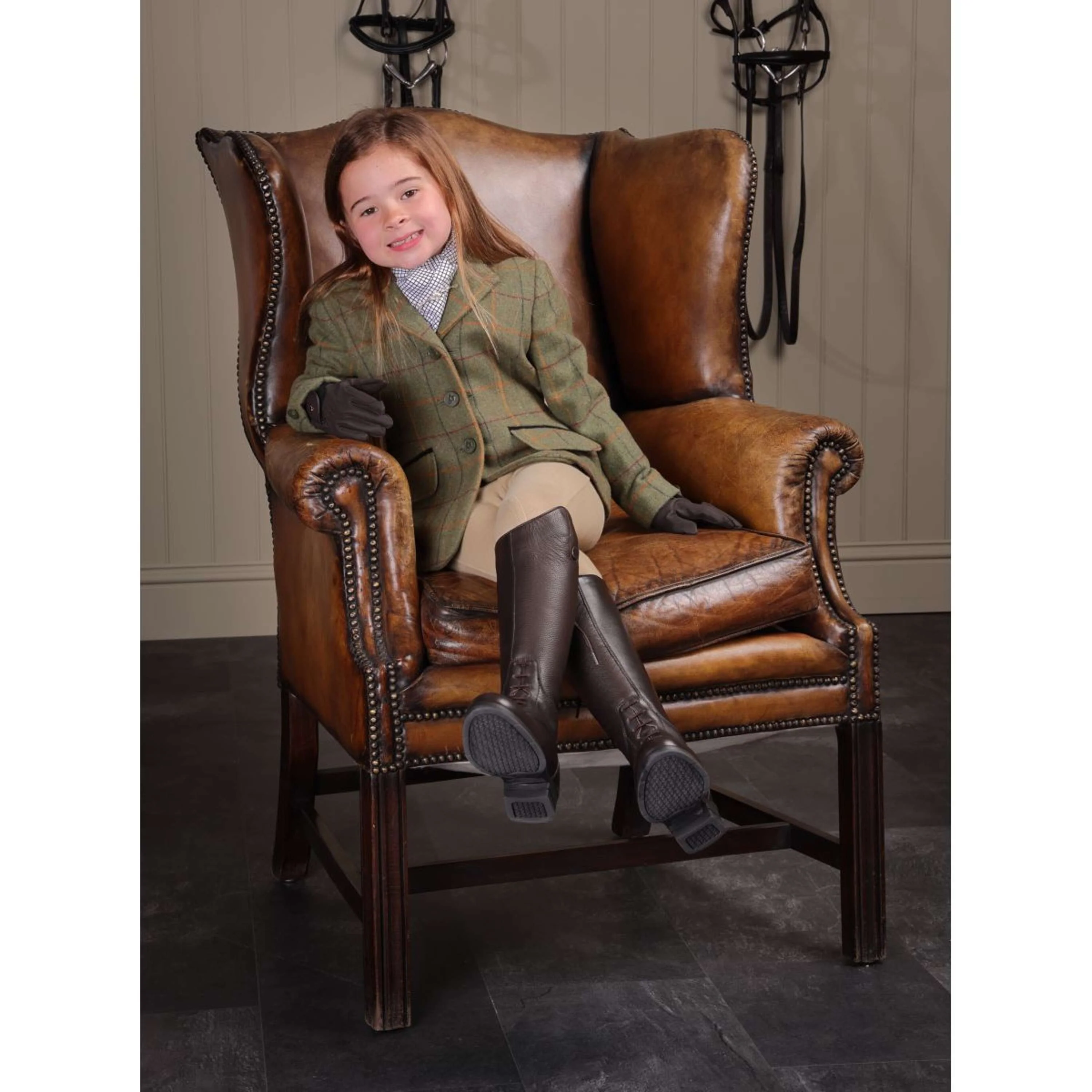 Aubrion by Shires Giacca da Competizione Saratoga Bambini Rosso/Giallo/Blu Check - Image 10