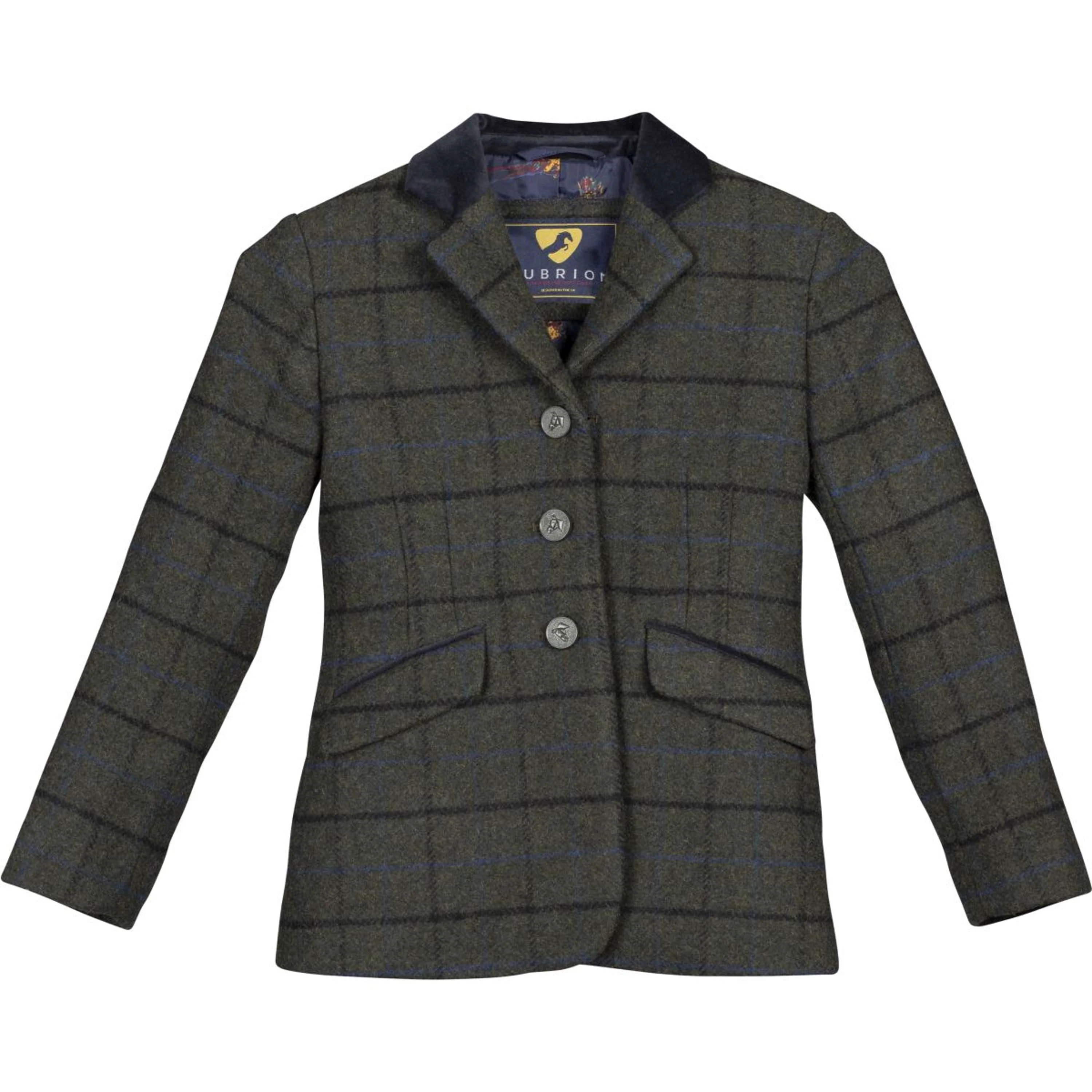 Aubrion by Shires Giacca da Competizione Saratoga Bambini Verde Scuro Check
