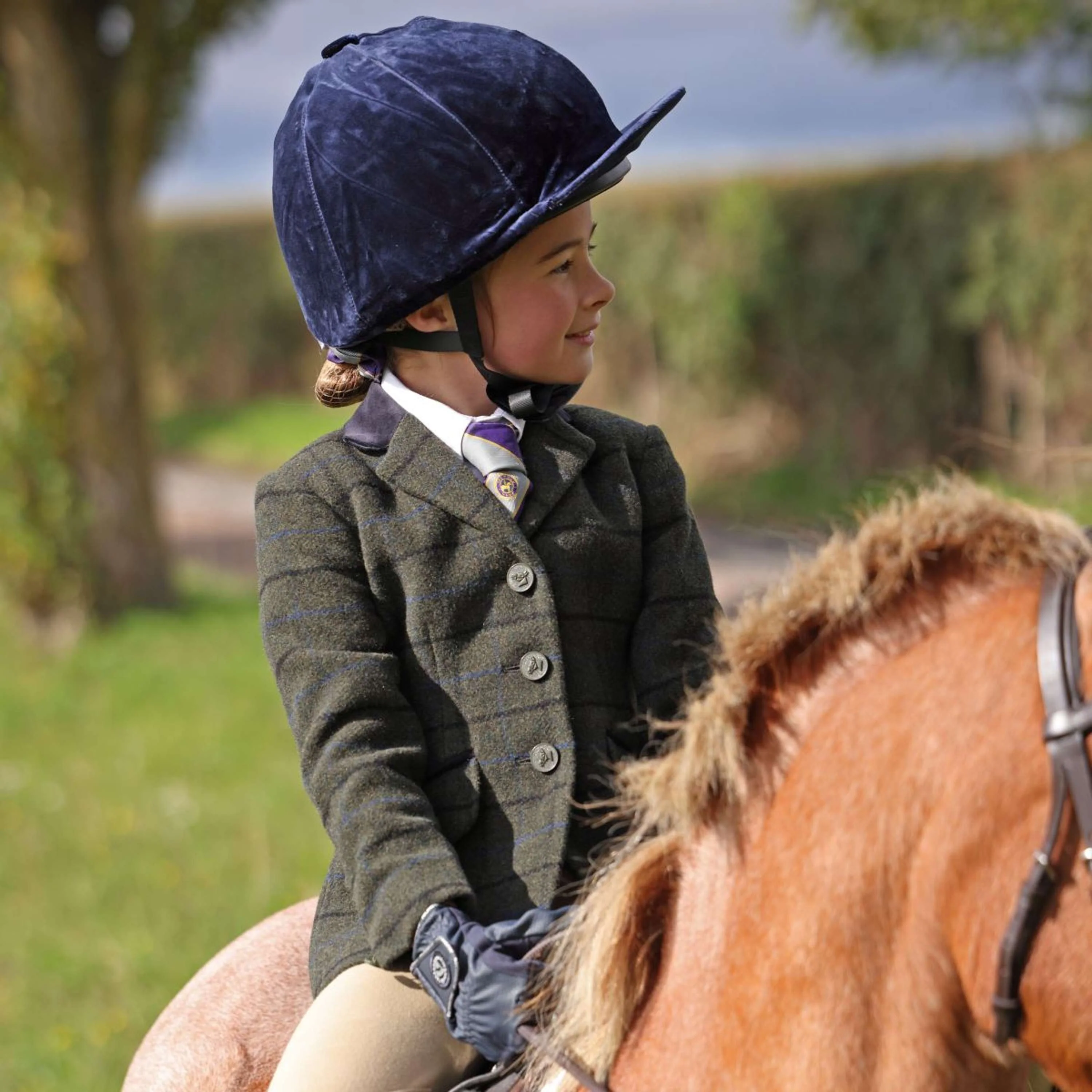 Aubrion by Shires Giacca da Competizione Saratoga Bambini Verde Scuro Check - Image 12