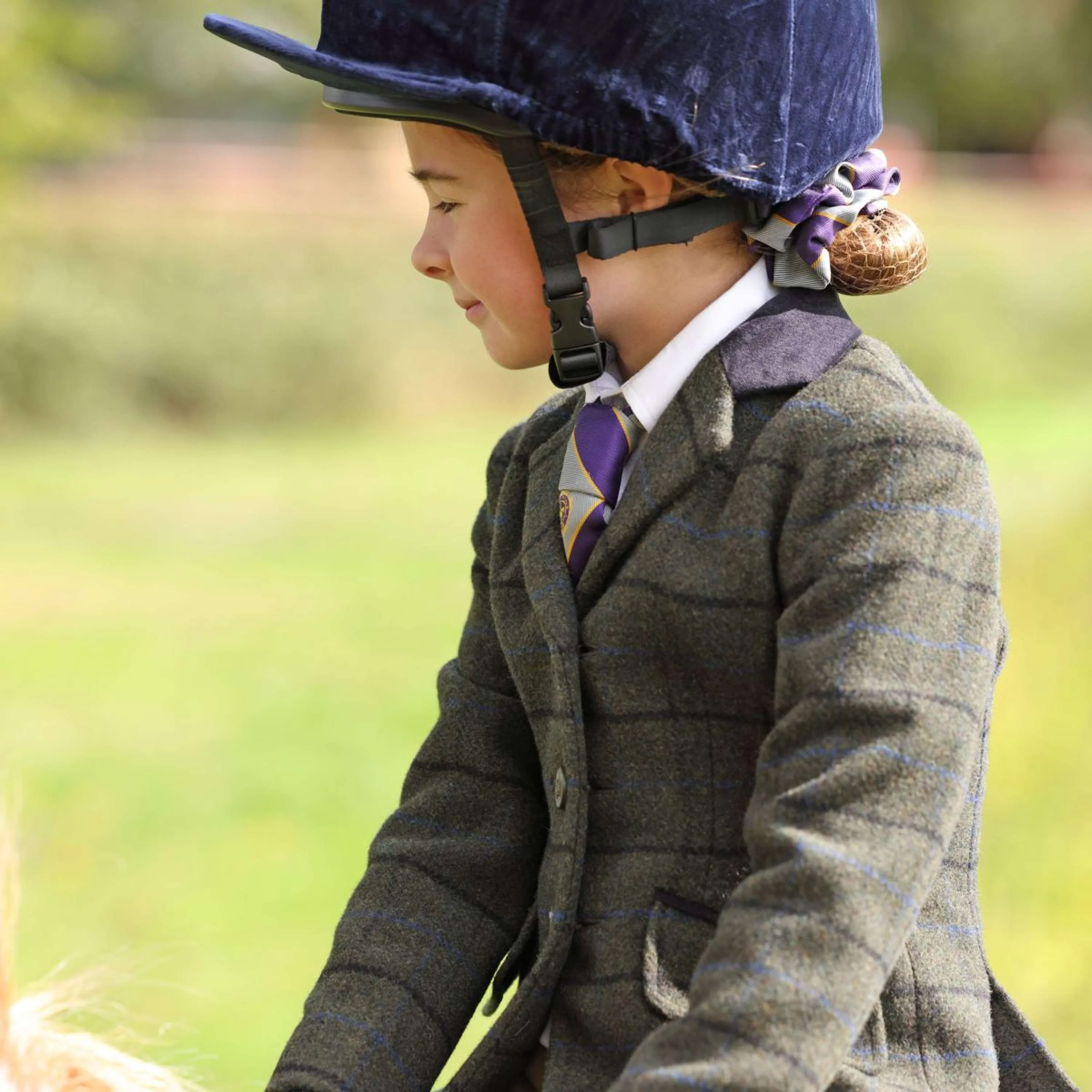 Aubrion by Shires Giacca da Competizione Saratoga Bambini Verde Scuro Check - Image 6