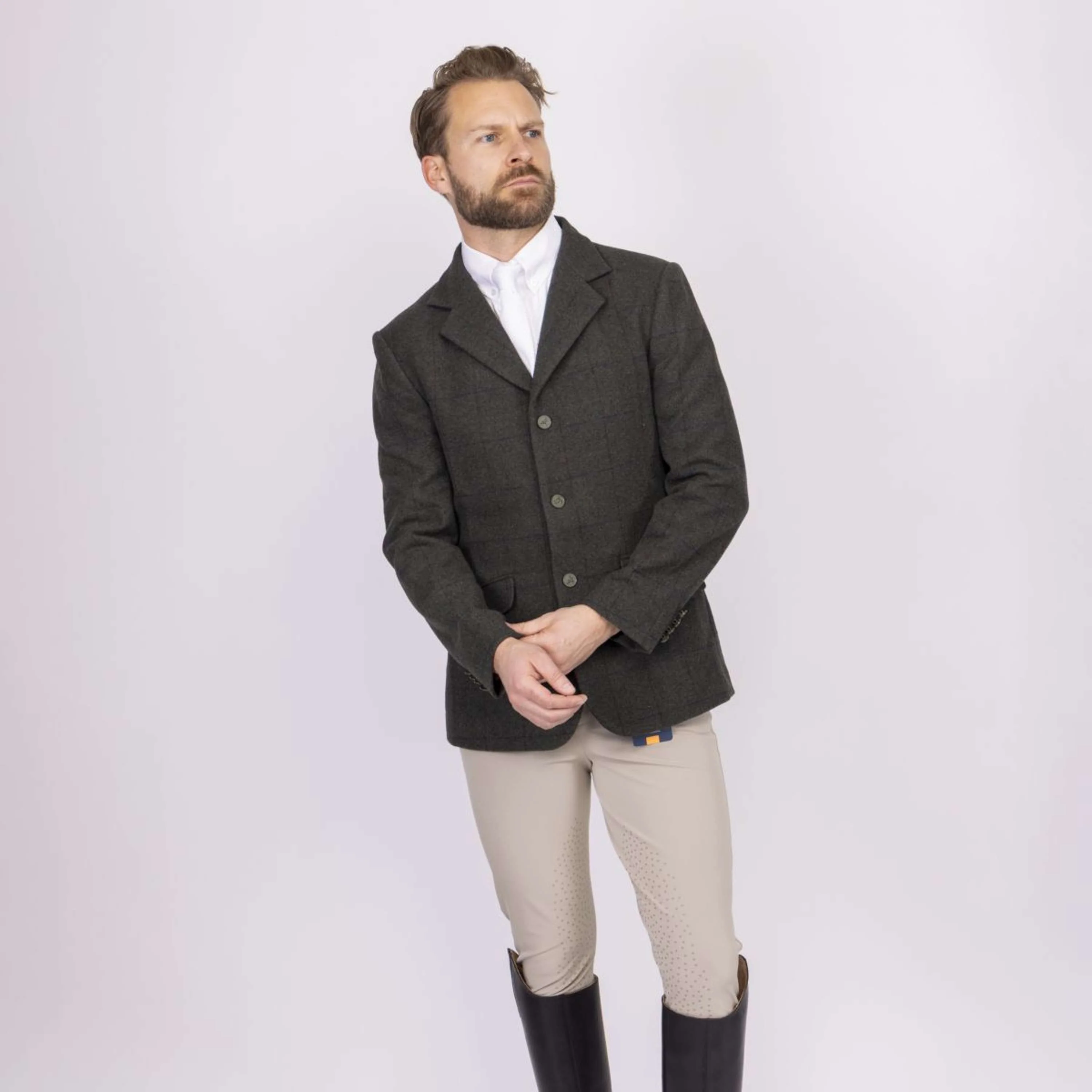 Aubrion by Shires Giacca da Competizione Saratoga Uomini Elm Verde Check - Image 3