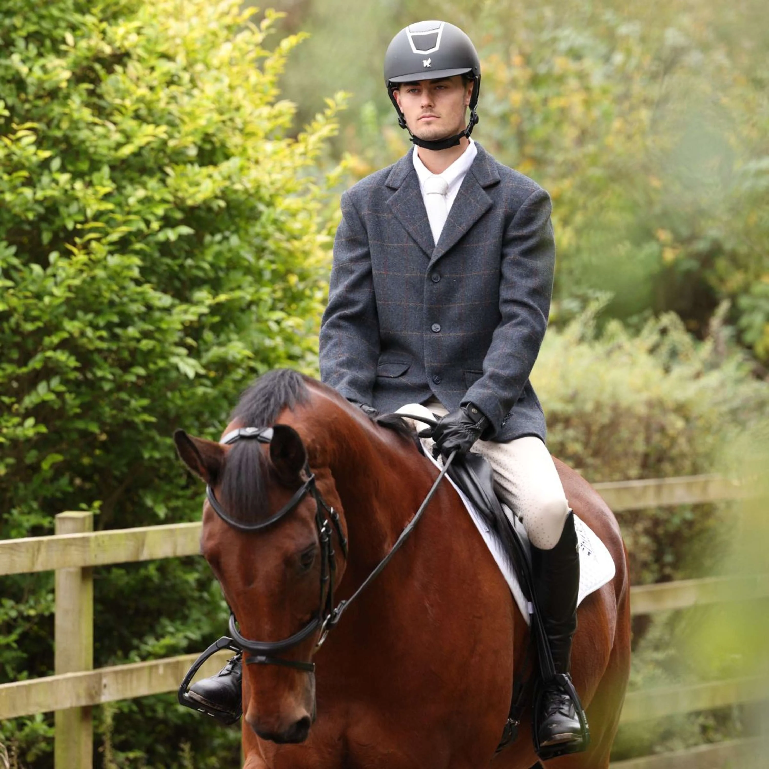 Aubrion by Shires Giacca da Competizione Saratoga Uomini Juniper Navy Check - Image 14
