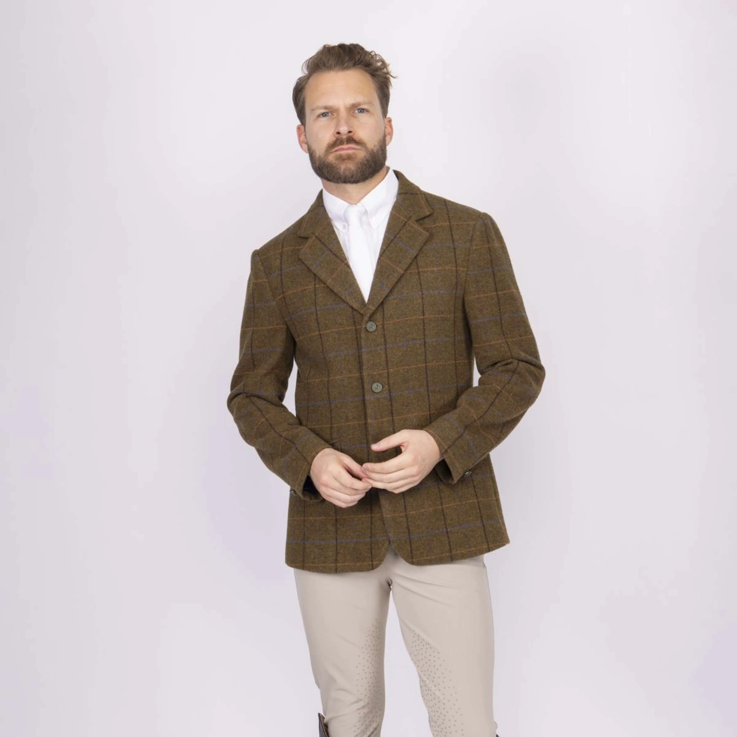 Aubrion by Shires Giacca da Competizione Saratoga Uomini Rovere Marrone Check - Image 2