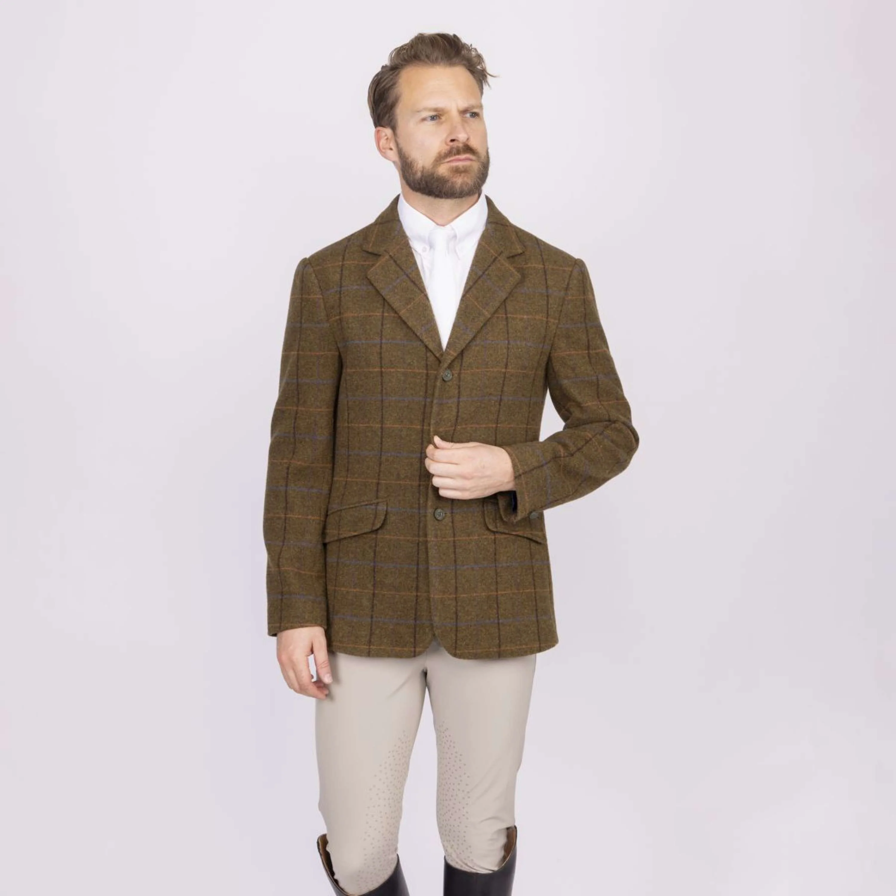 Aubrion by Shires Giacca da Competizione Saratoga Uomini Rovere Marrone Check - Image 3