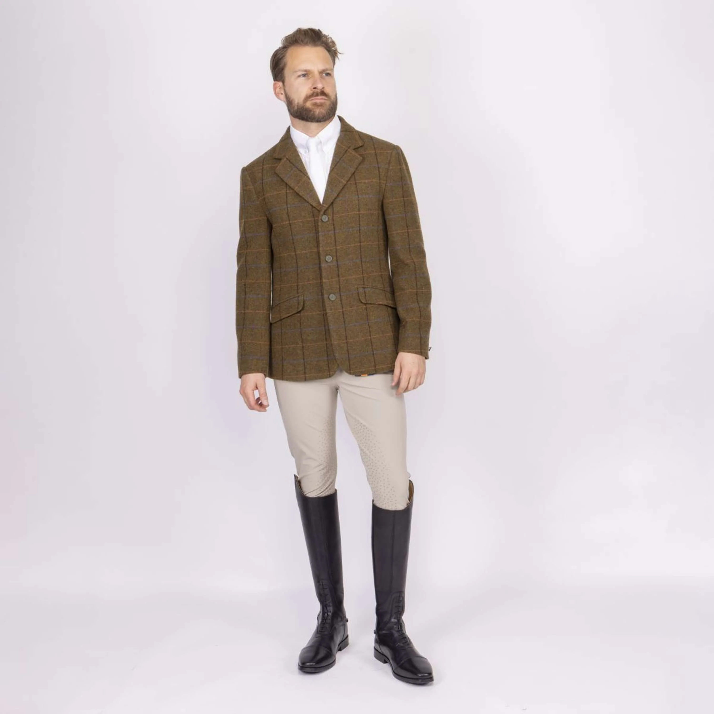 Aubrion by Shires Giacca da Competizione Saratoga Uomini Rovere Marrone Check - Image 4