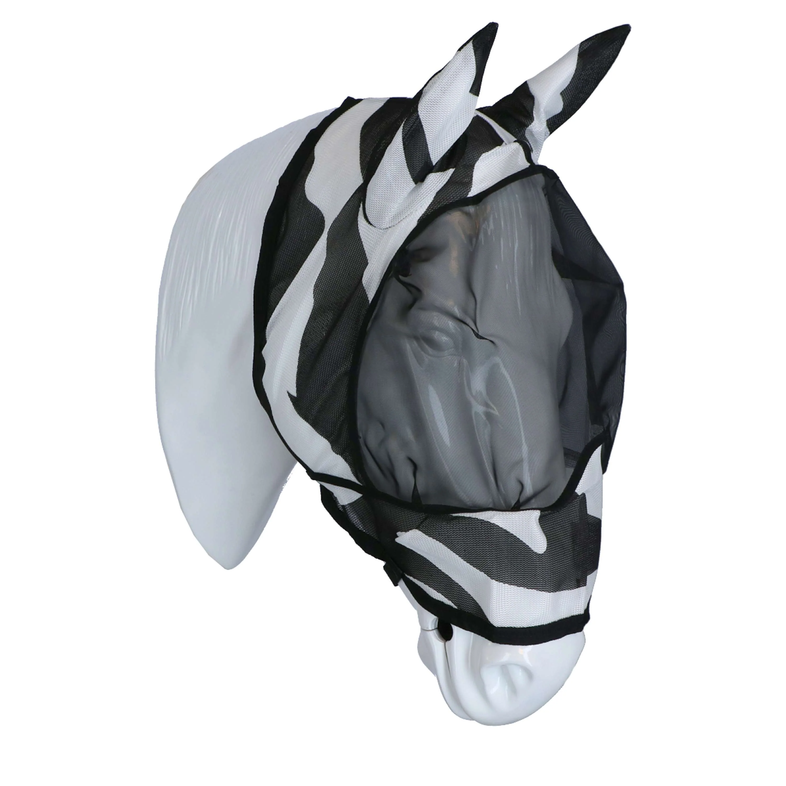 Bucas Buzz-Off Maschera Anti-Mosche Zebra Deluxe con Orecchie Zebra - Image 2