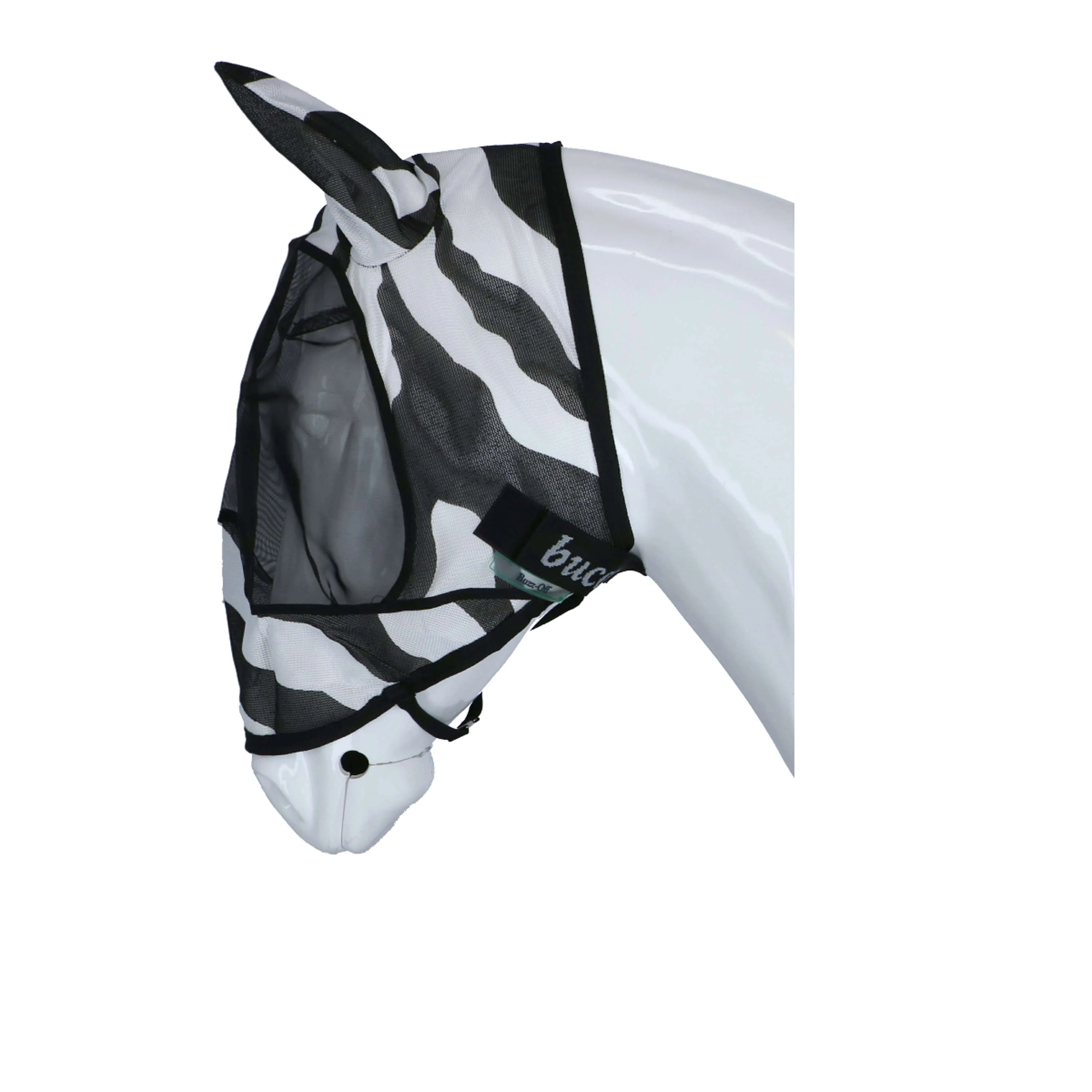 Bucas Buzz-Off Maschera Anti-Mosche Zebra Deluxe con Orecchie Zebra - Image 4