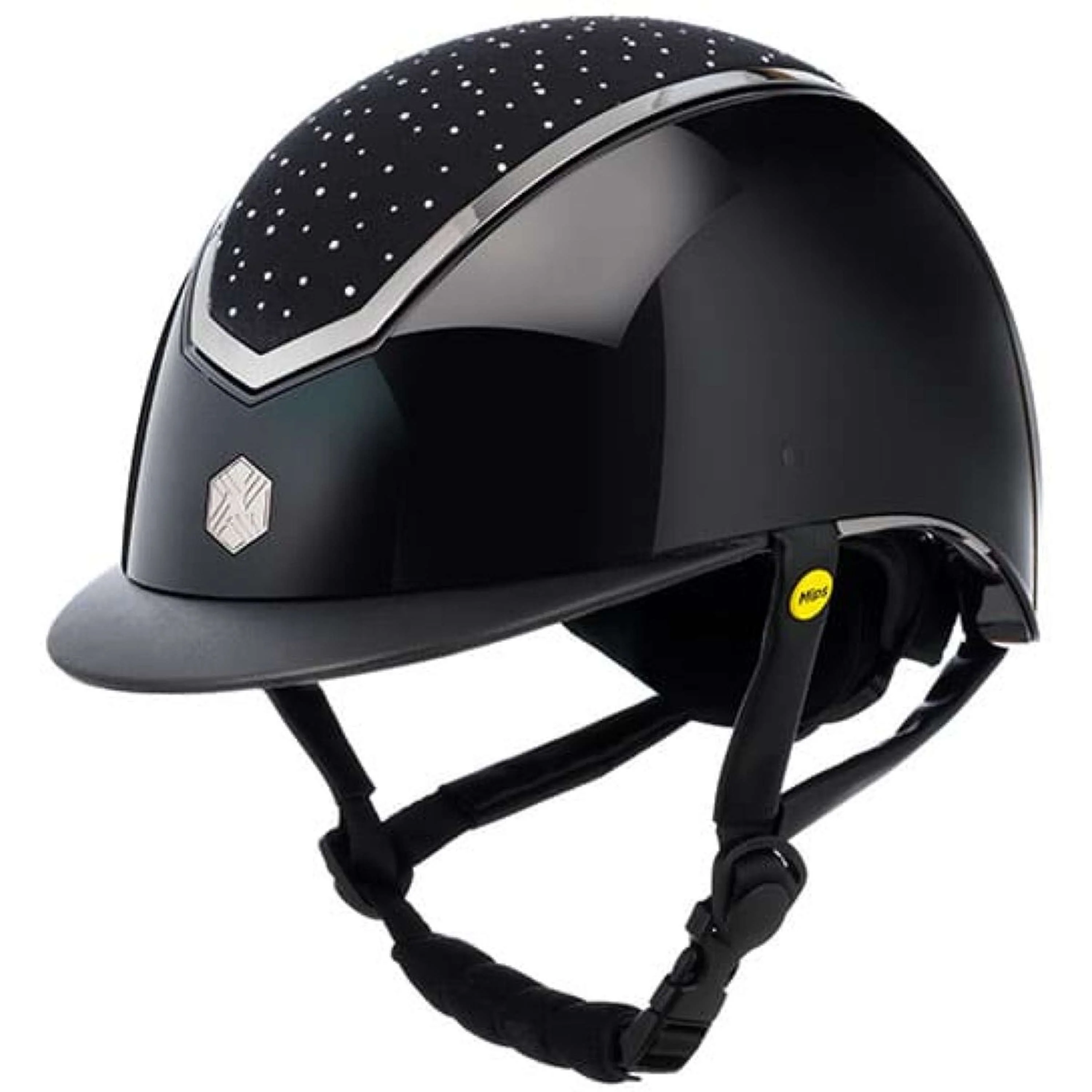 Charles Owen Casco da equitazione Kylo Crystal MIPS Black Gloss/Chrome