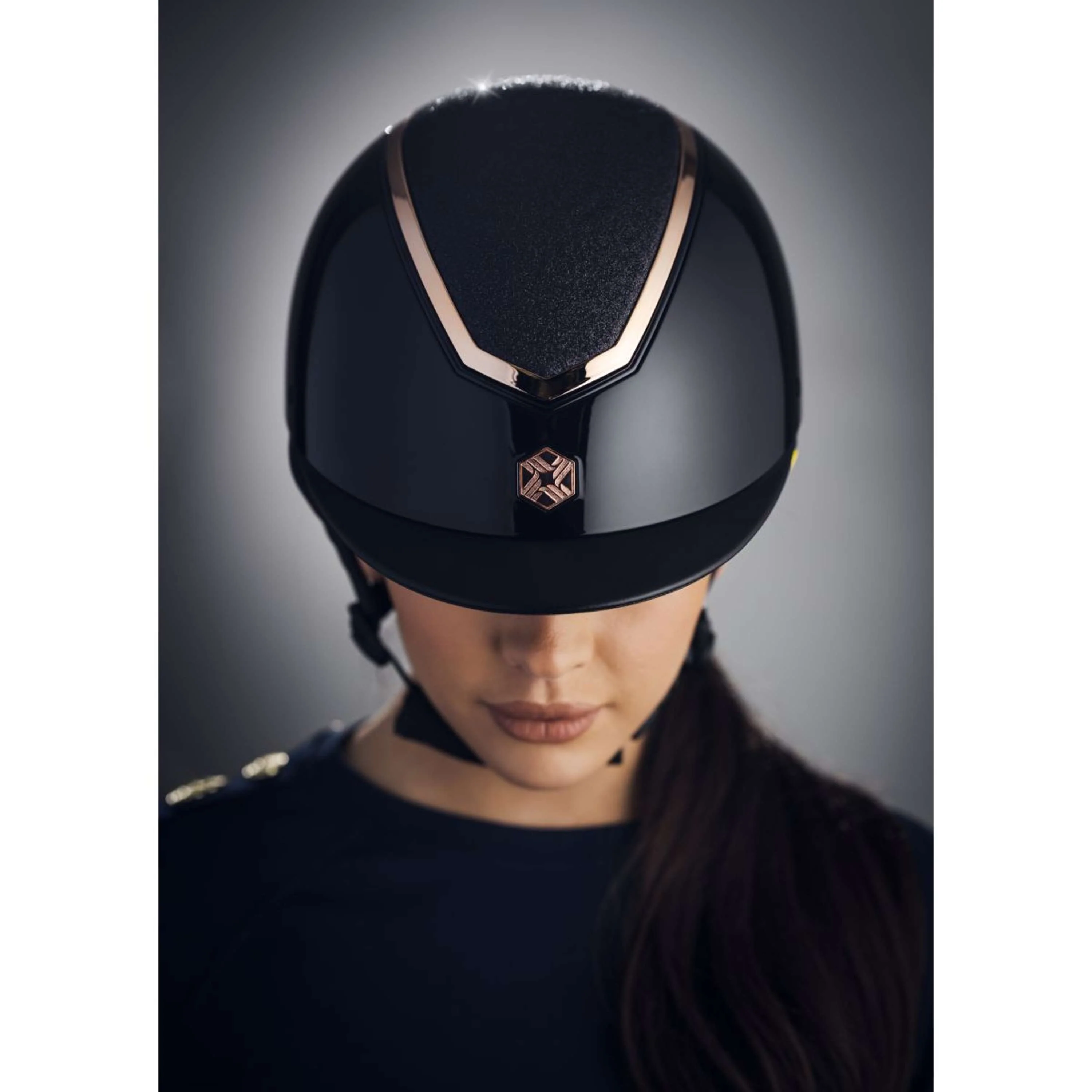 Charles Owen Casco da equitazione Kylo Sparkly MIPS Black Gloss/Rose Gold - Image 4