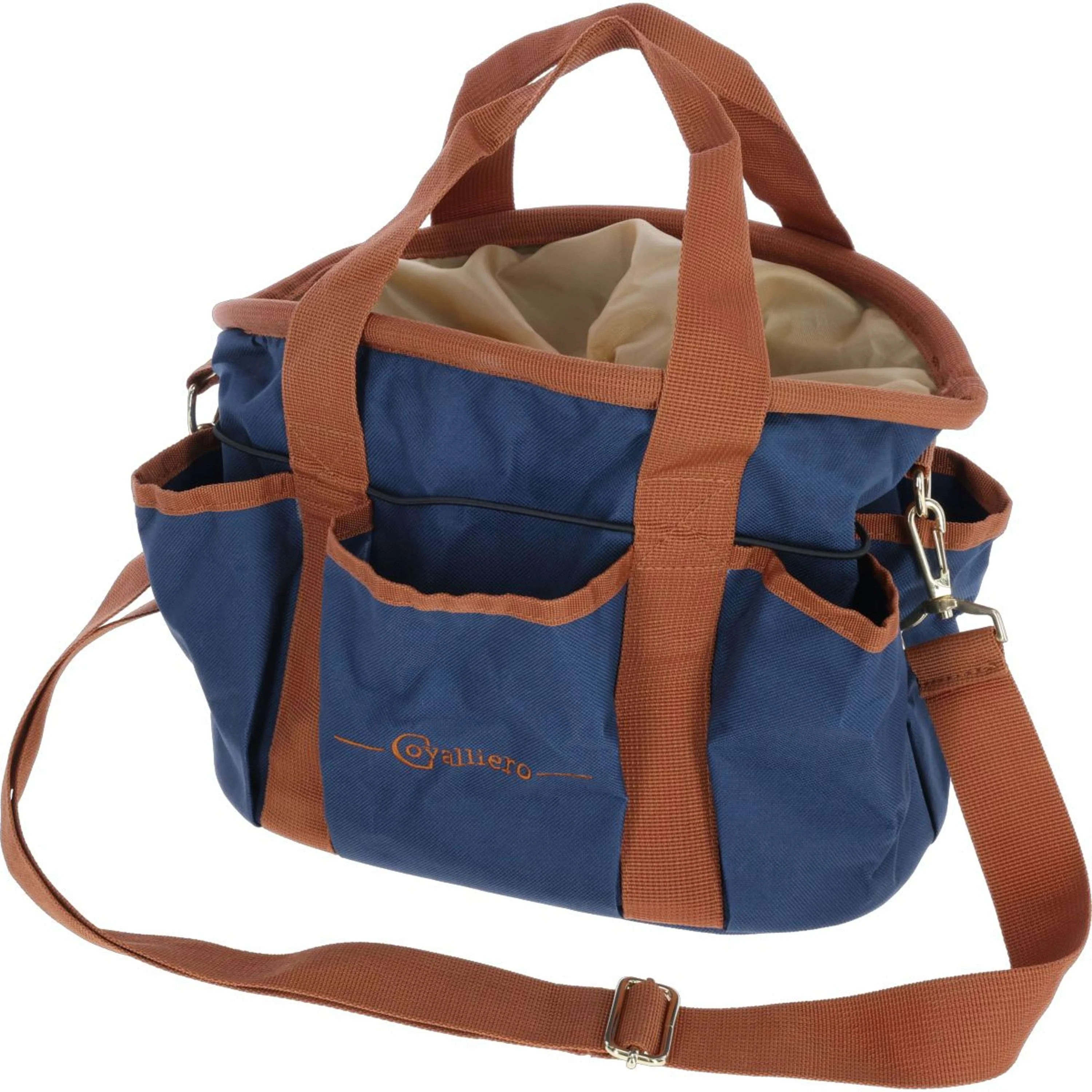 Covalliero Borsa per la Toelettatura Cognac/Blu marino