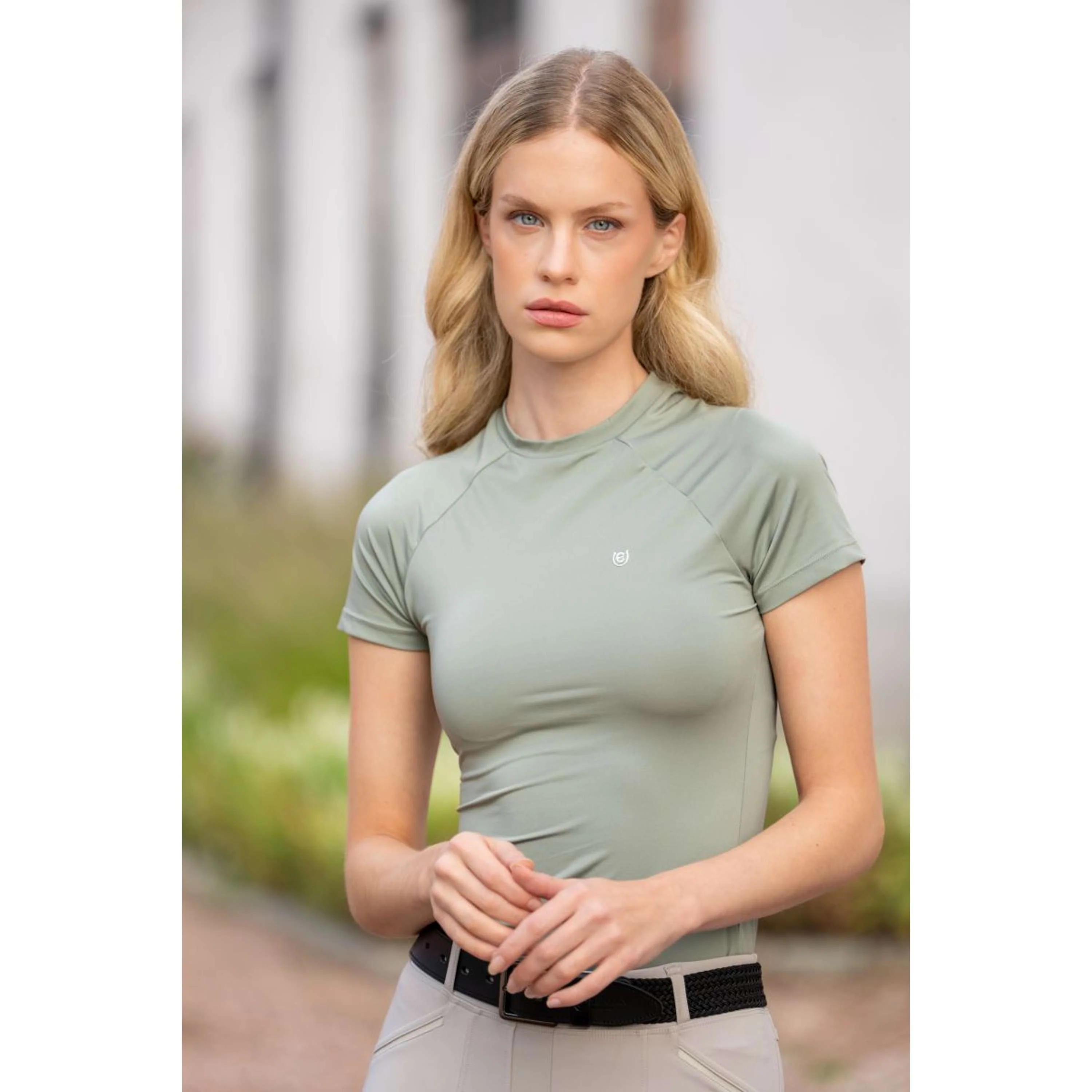 Equestrian Stockholm Maglietta Dynamic Short Sleeve Pistachio White - Image 3