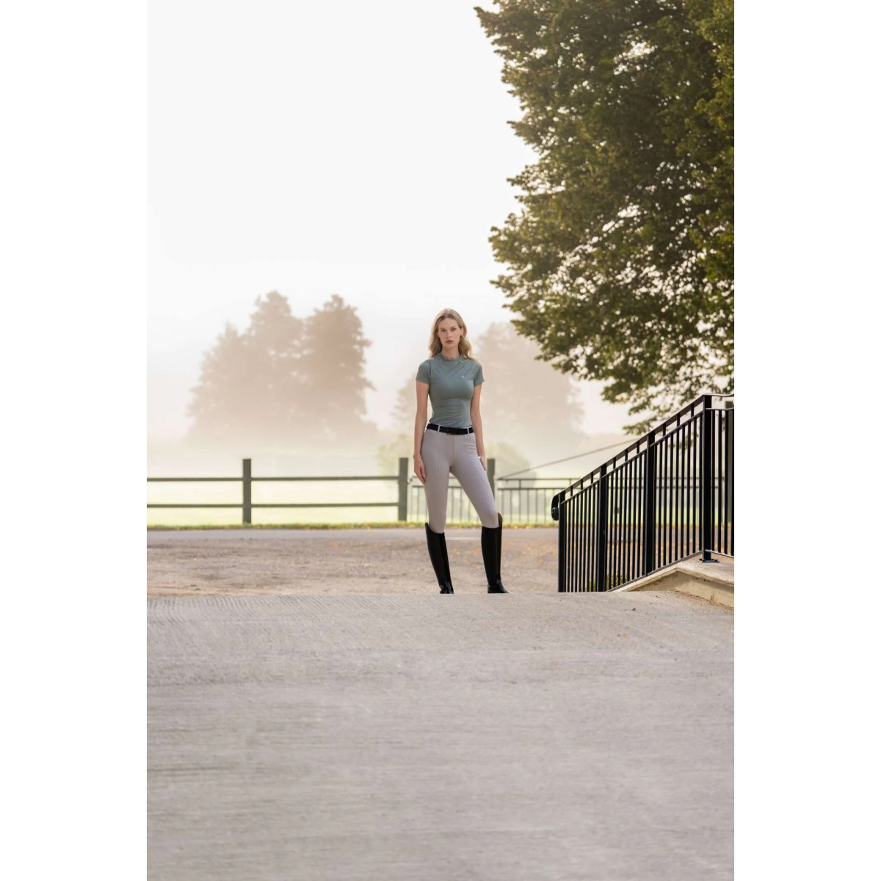Equestrian Stockholm Maglietta Dynamic Short Sleeve Pistachio White - Image 7