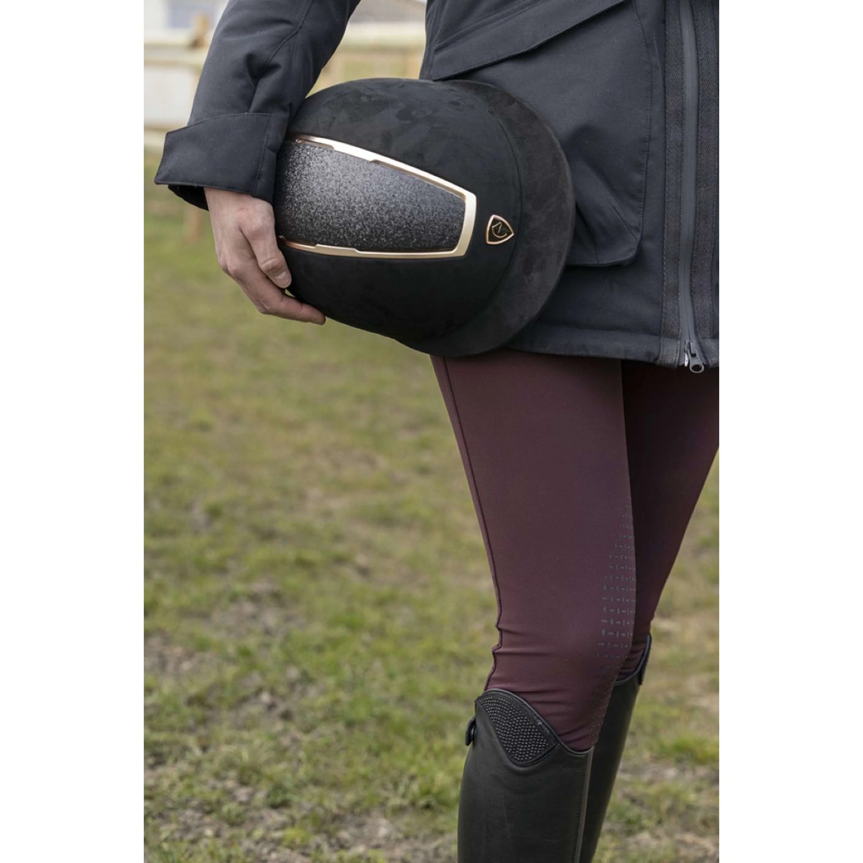 EQUITHÈME Casco da equitazione Glint Lamé Nero/Oro rosa - Image 7