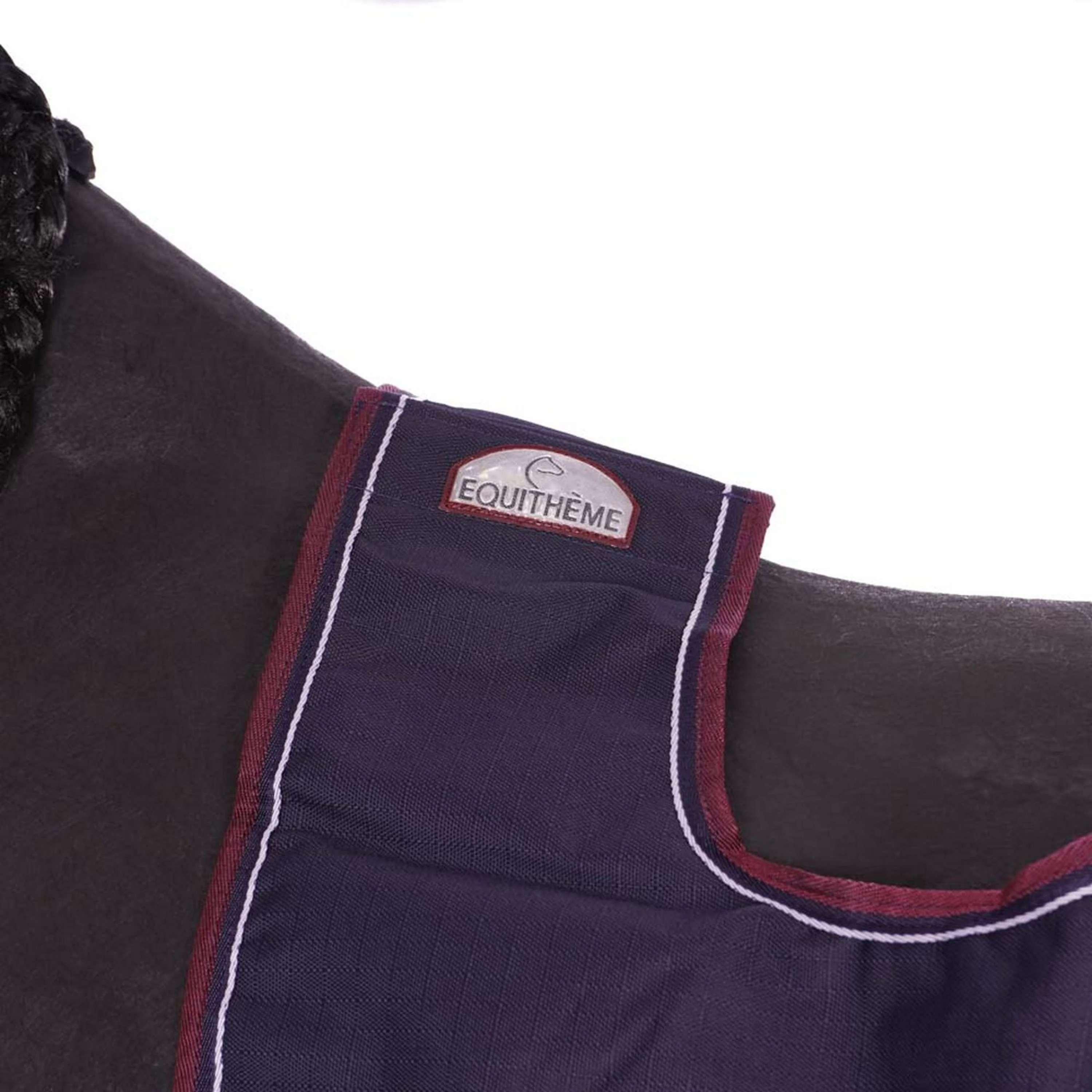 EQUITHÈME Coperta da esercizio Tyrex Pile polare 1200D Navy/Burgundy - Image 2