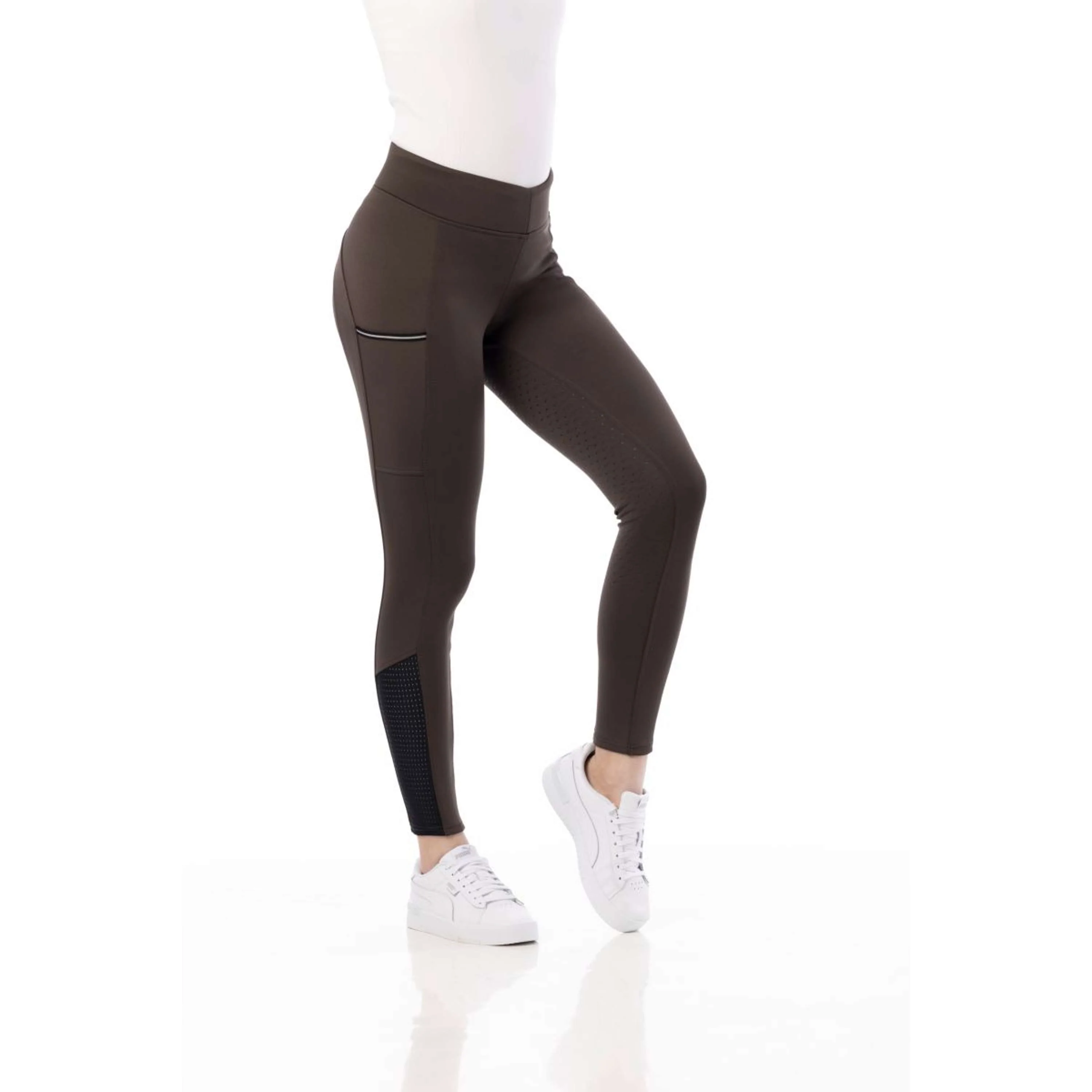 EQUITHÈME Leggings da Equitazione Brigitte Castagno - Image 7