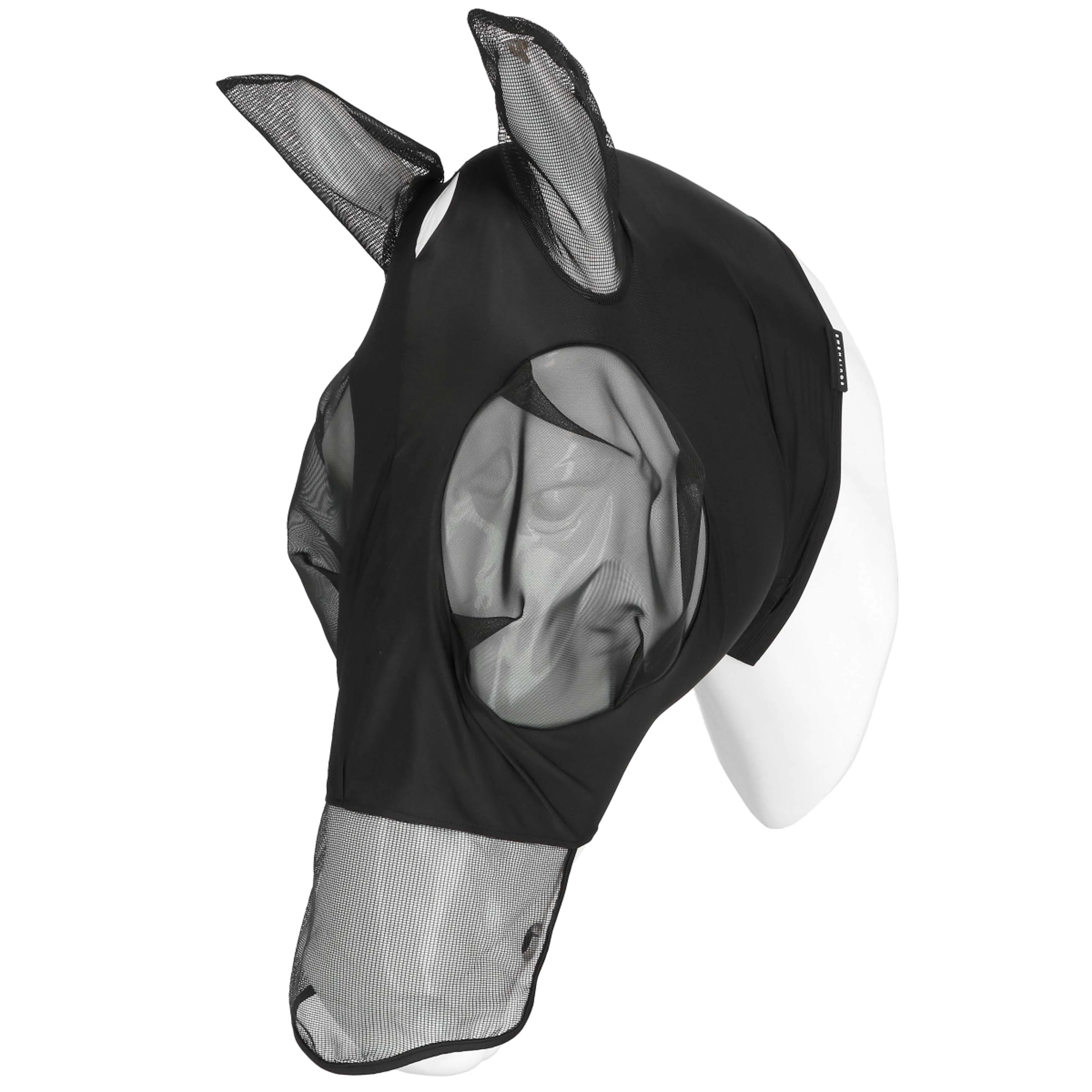 EQUITHÈME Maschera per Mosche Hood con Protezione UV Nero