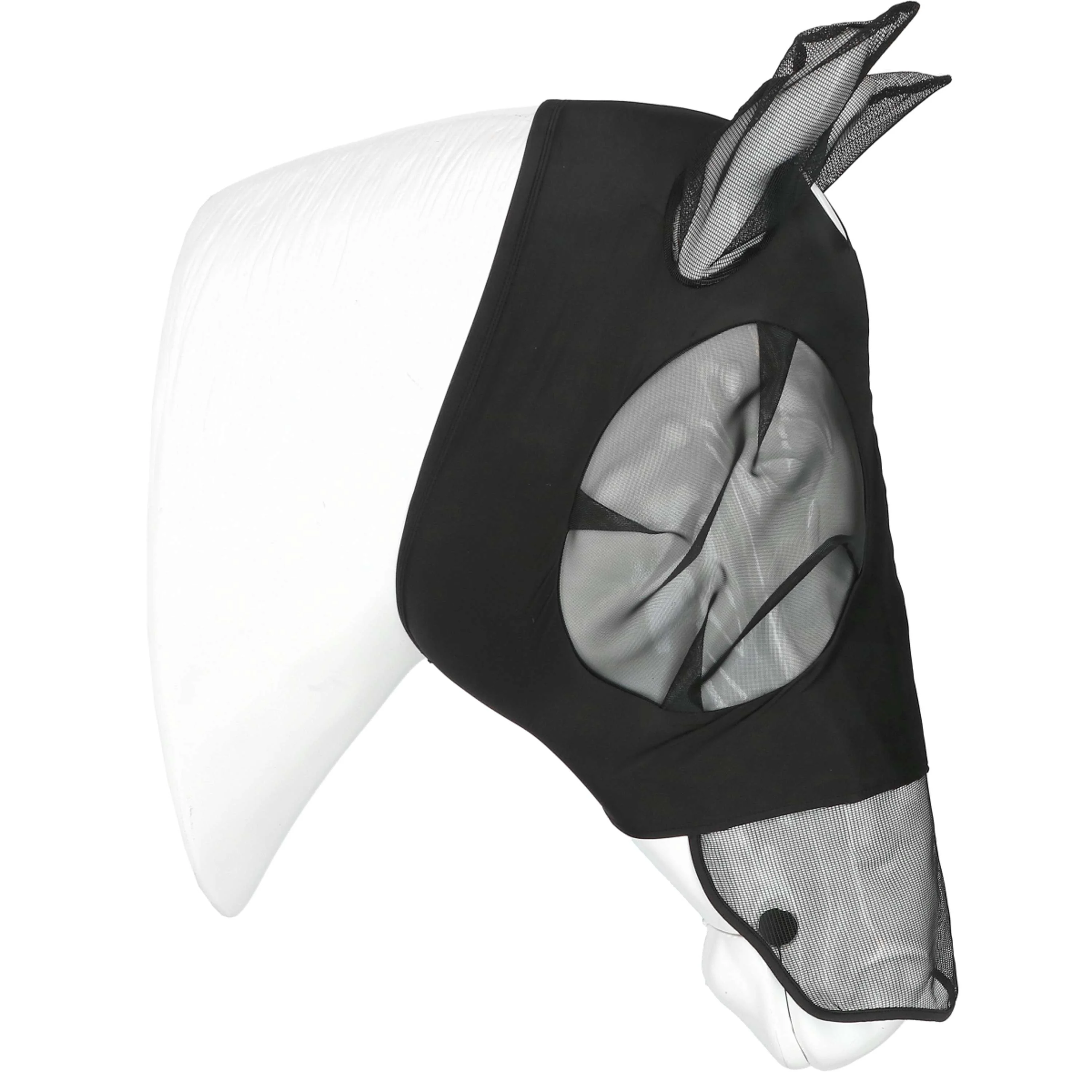 EQUITHÈME Maschera per Mosche Lycra UV protection Con Rete per Naso Nero - Image 3