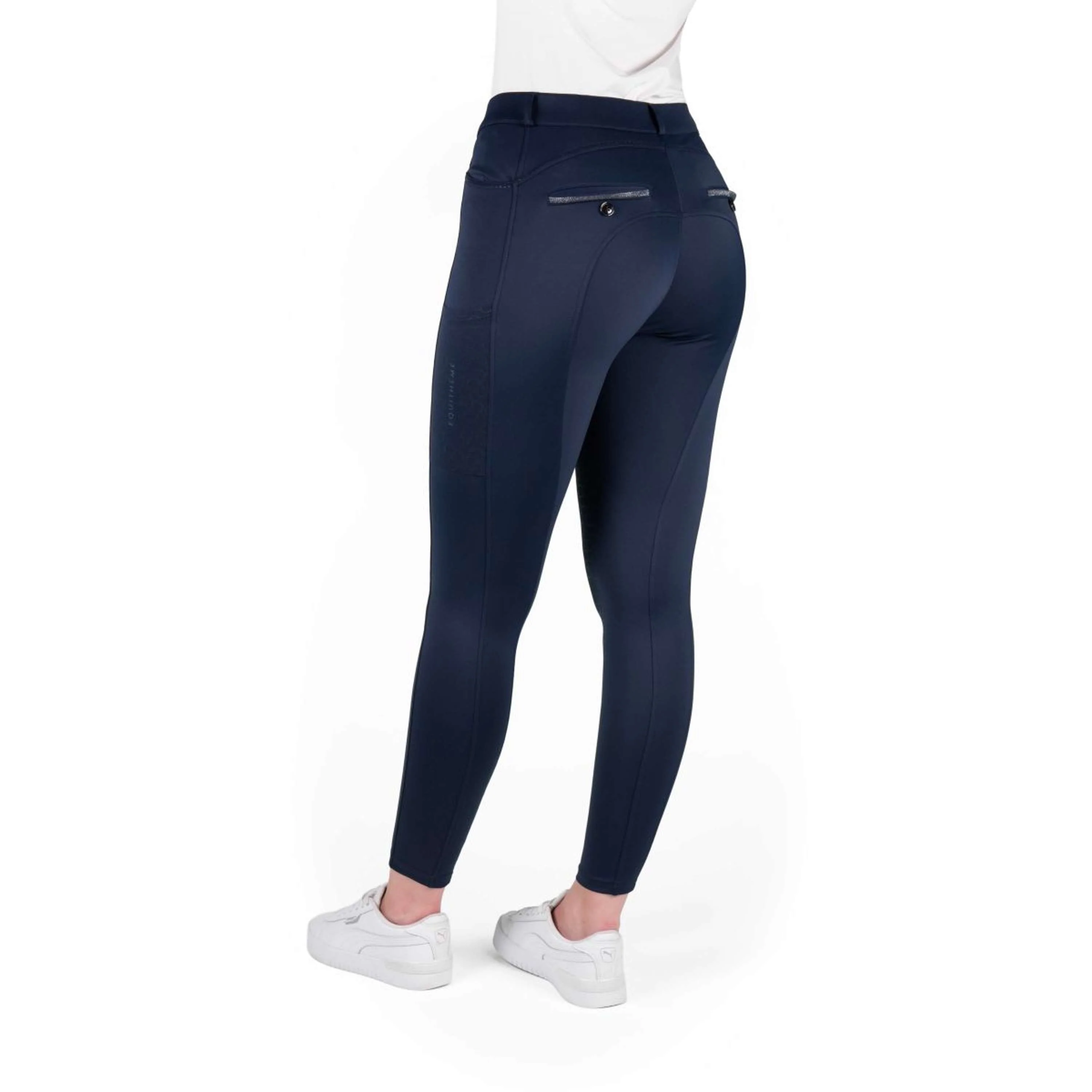 EQUITHÈME Pantaloni da Equitazione Capucine Presa del ginocchio Navy - Image 2