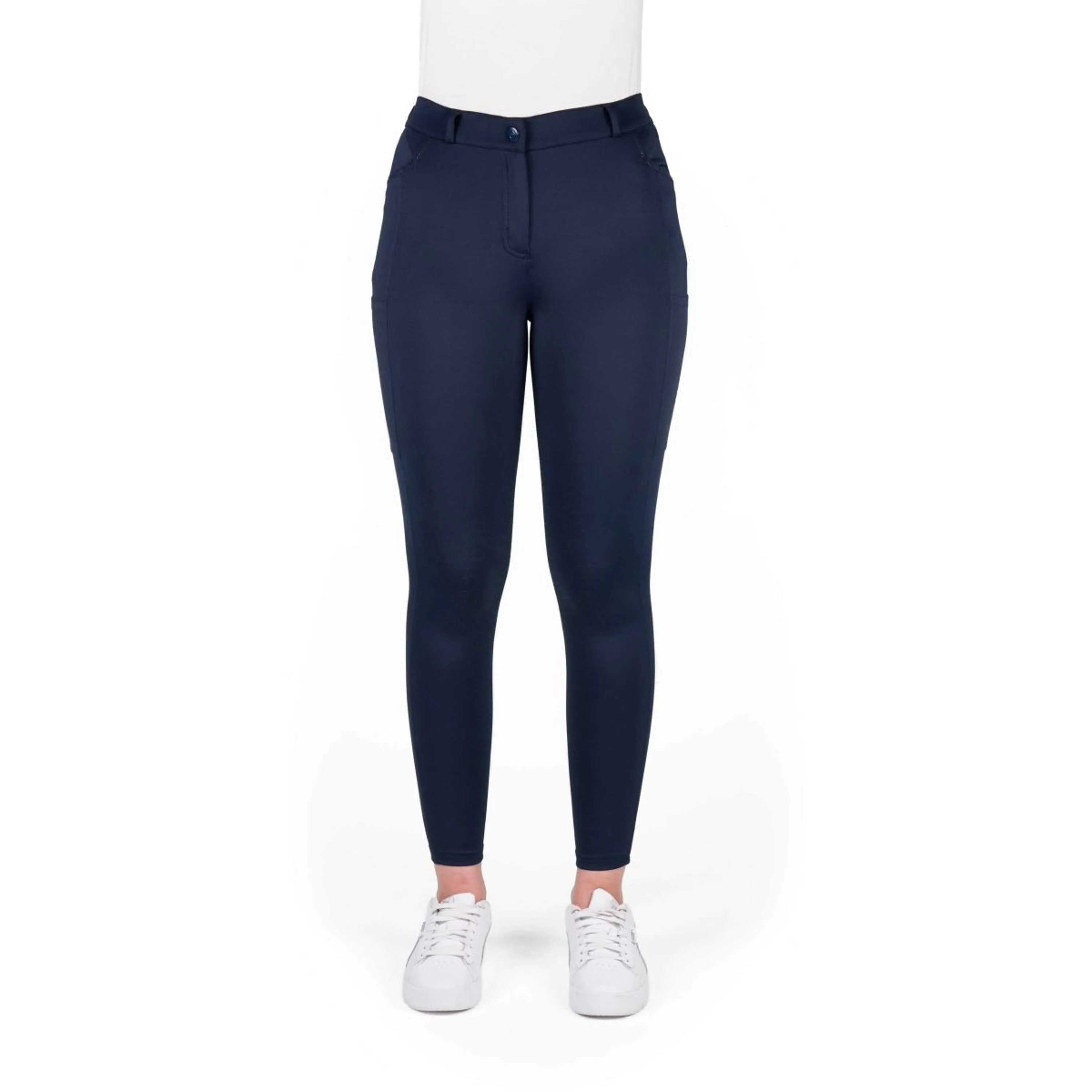 EQUITHÈME Pantaloni da Equitazione Capucine Presa del ginocchio Navy - Image 3