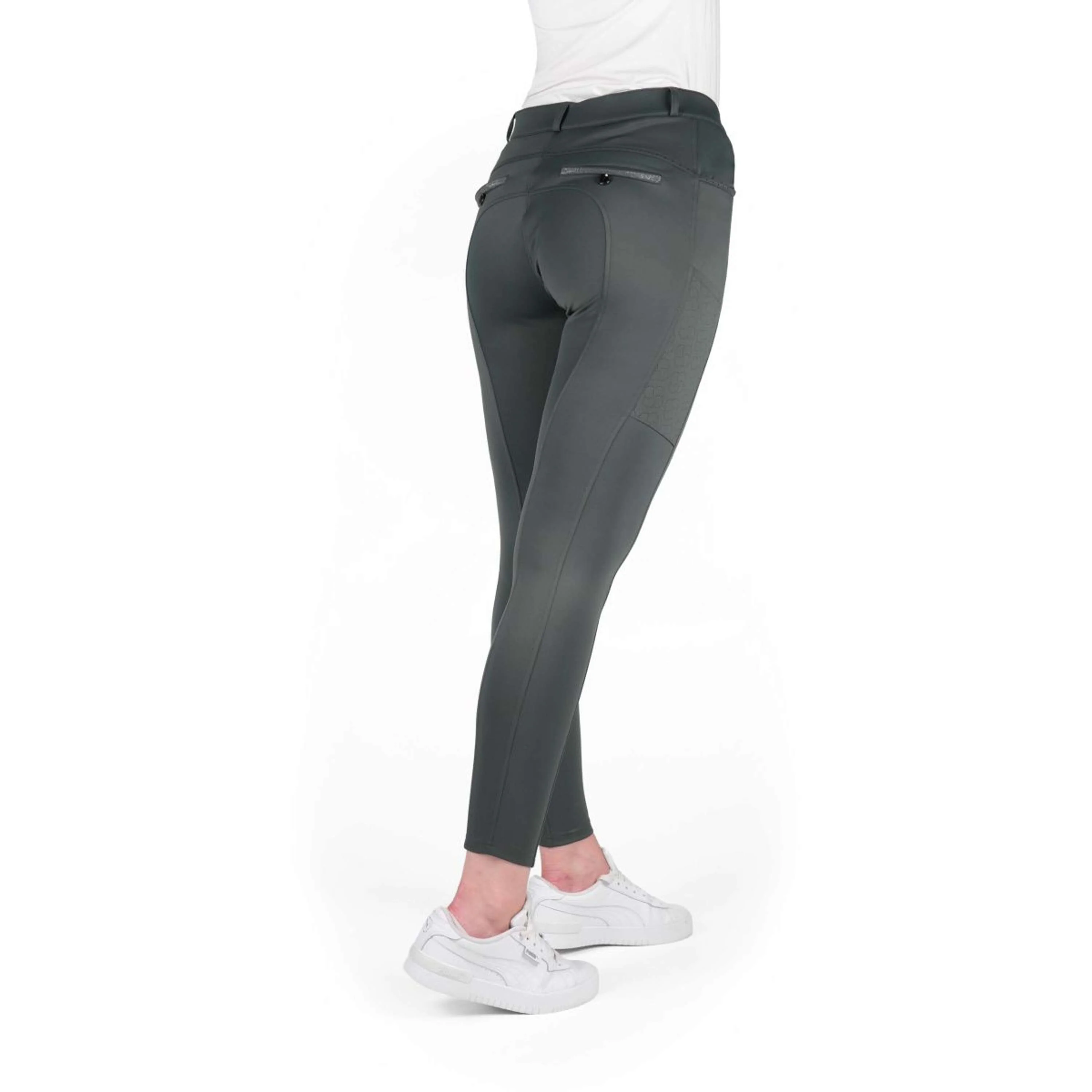EQUITHÈME Pantaloni da Equitazione Capucine Knee Grip Grigio - Image 2
