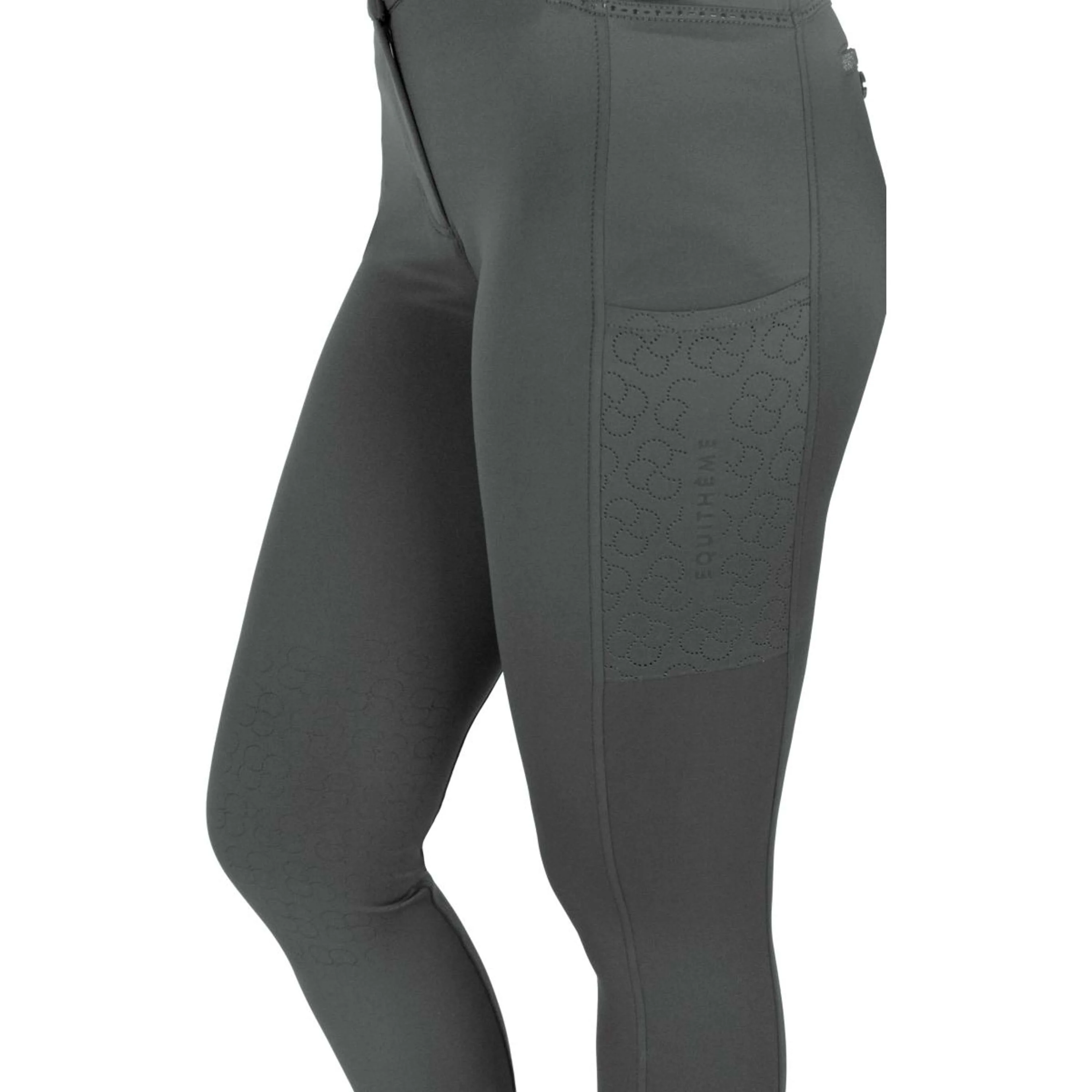 EQUITHÈME Pantaloni da Equitazione Capucine Knee Grip Grigio - Image 4