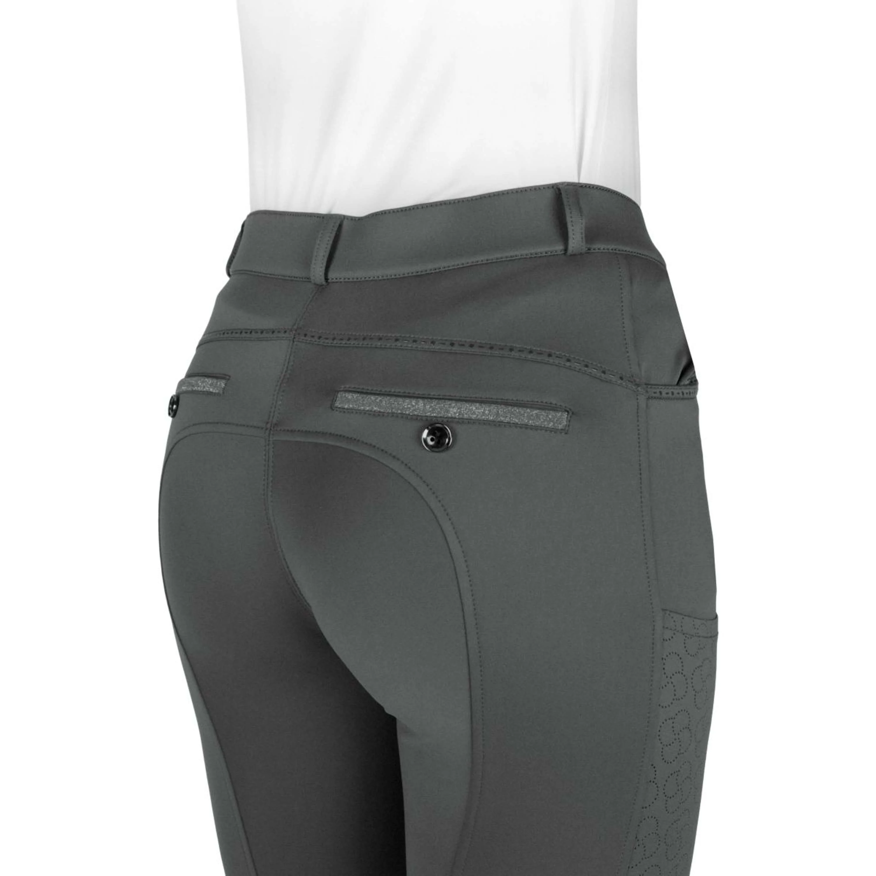 EQUITHÈME Pantaloni da Equitazione Capucine Knee Grip Verde - Image 5