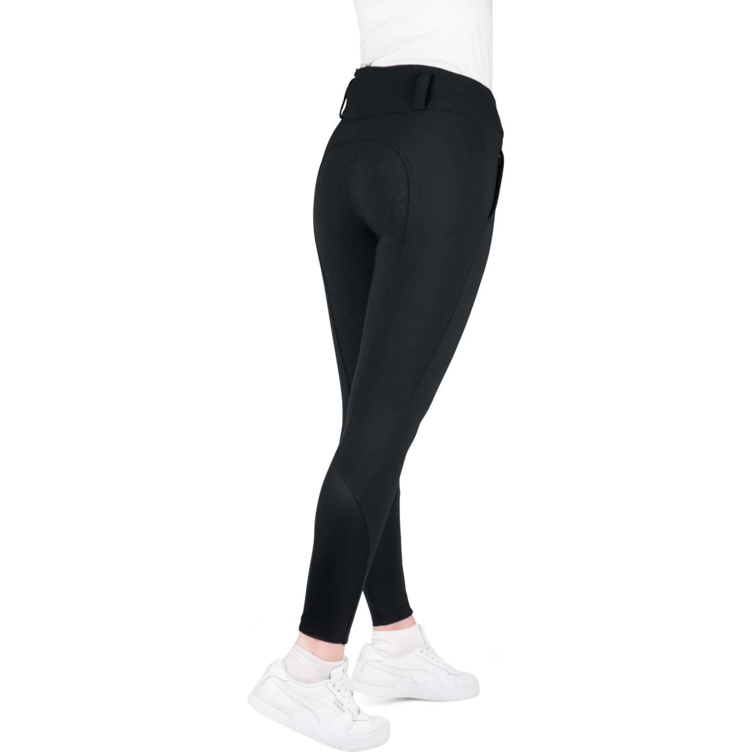 EQUITHÈME Pantaloni da Equitazione Sierra Heated Full Grip Nero - Image 3
