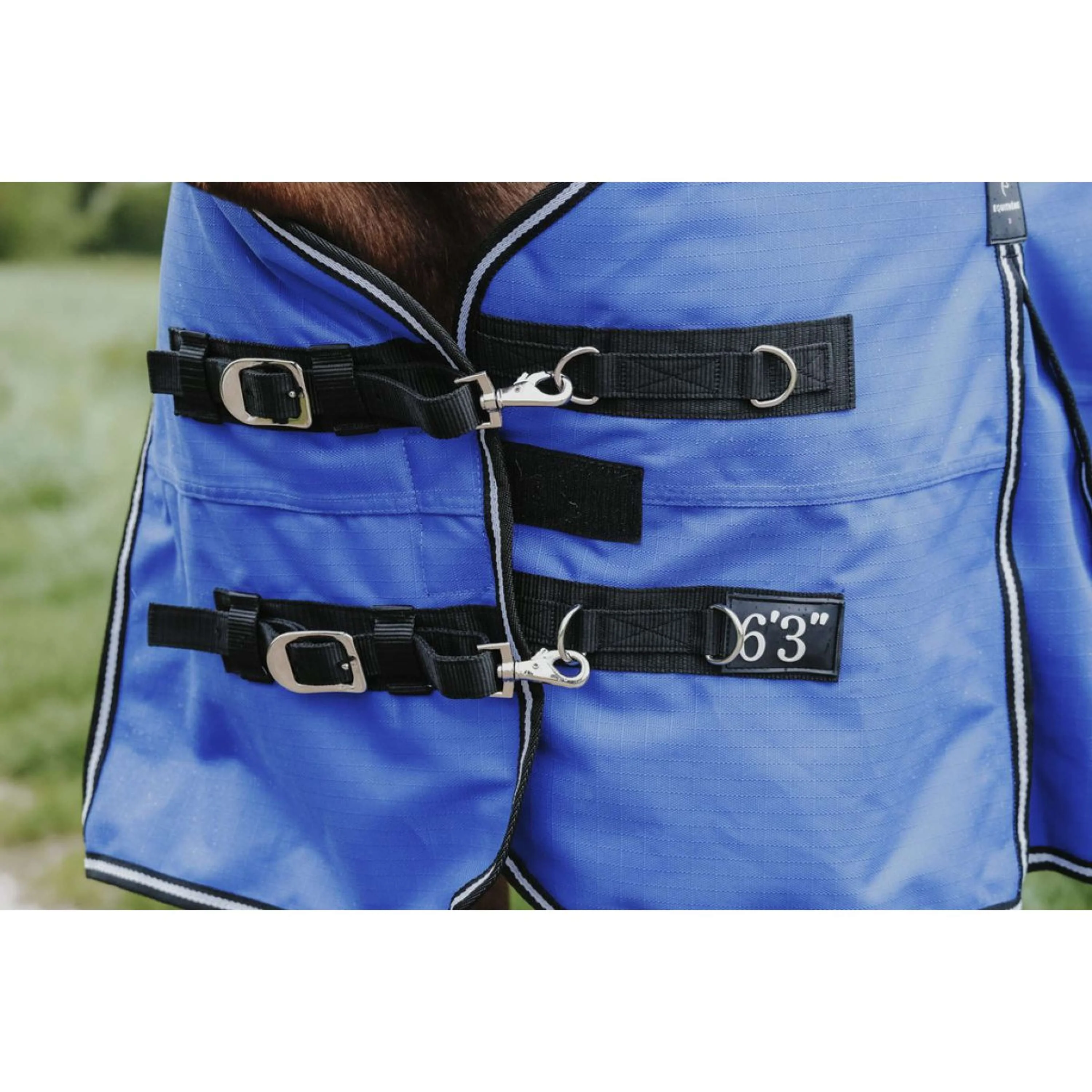 EQUITHÈME Tappeto da Esterno 1200D 100g Aisance Combo Royal Blue - Image 6