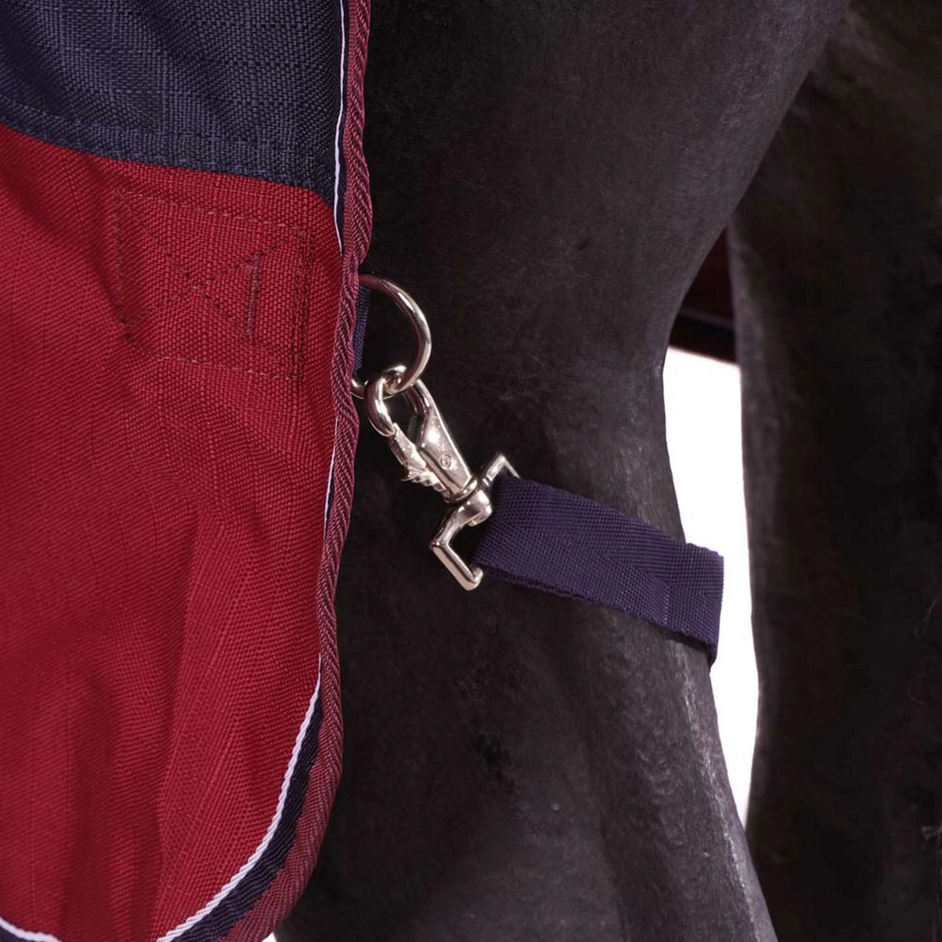 EQUITHÈME Tappeto da Esterno Tyrex 1200D 50g con Mezza Collo Navy/Bordeaux - Image 10