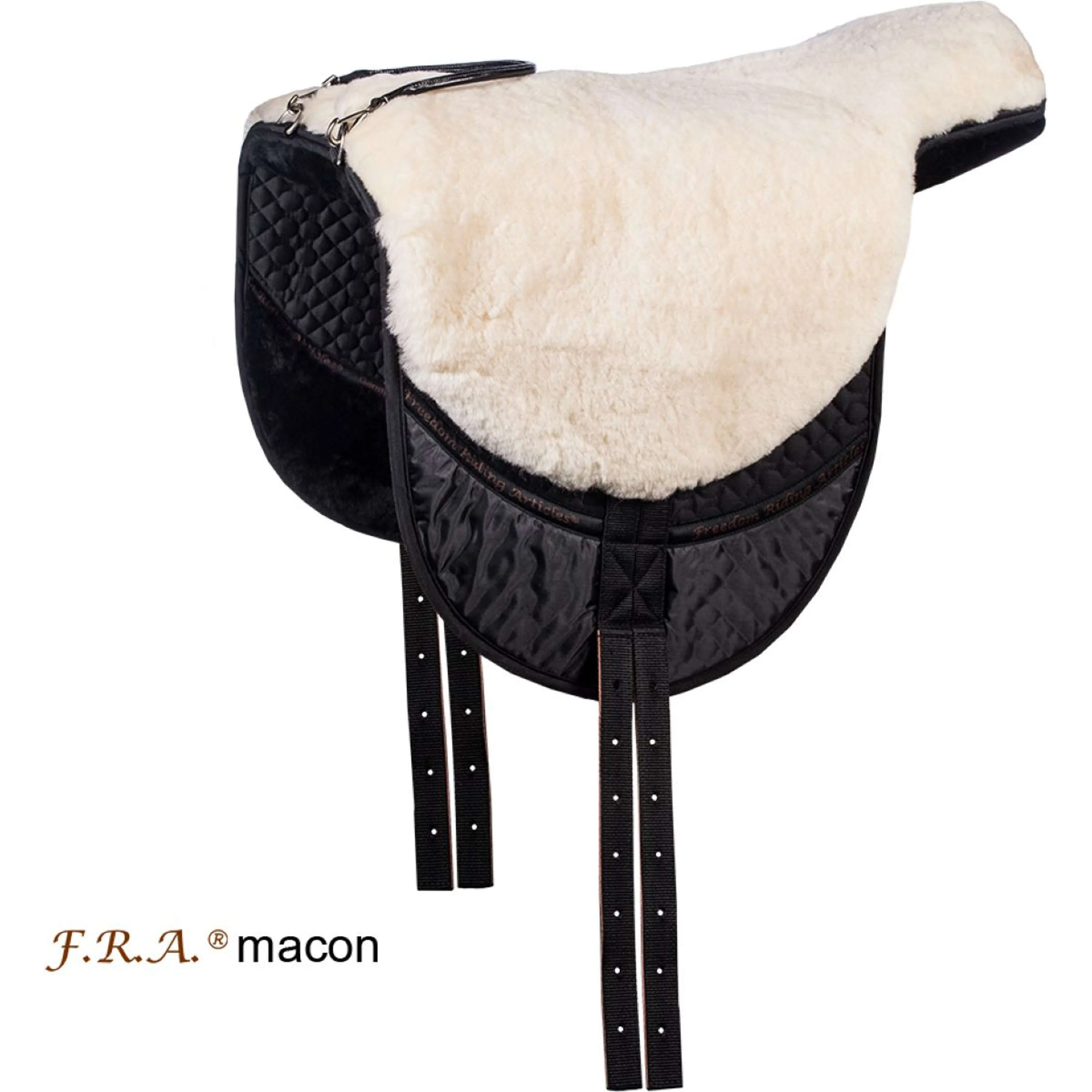 F.R.A. Cuscino per monta a pelo Macon Merino Nero/Naturale