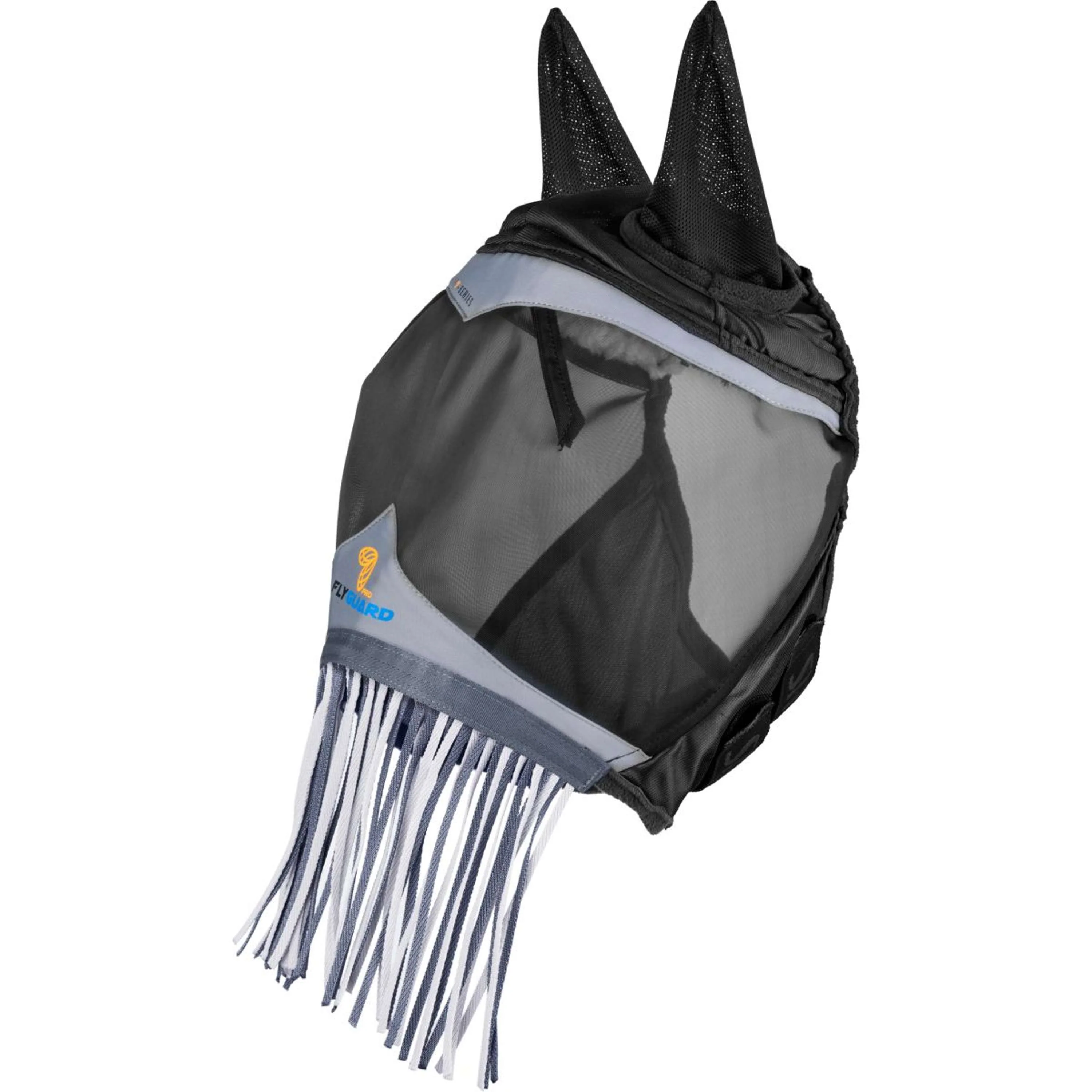 FlyGuard by Shires Maschera per Mosche Pro Fine Mesh con Orecchie e Frange Jet - Image 2