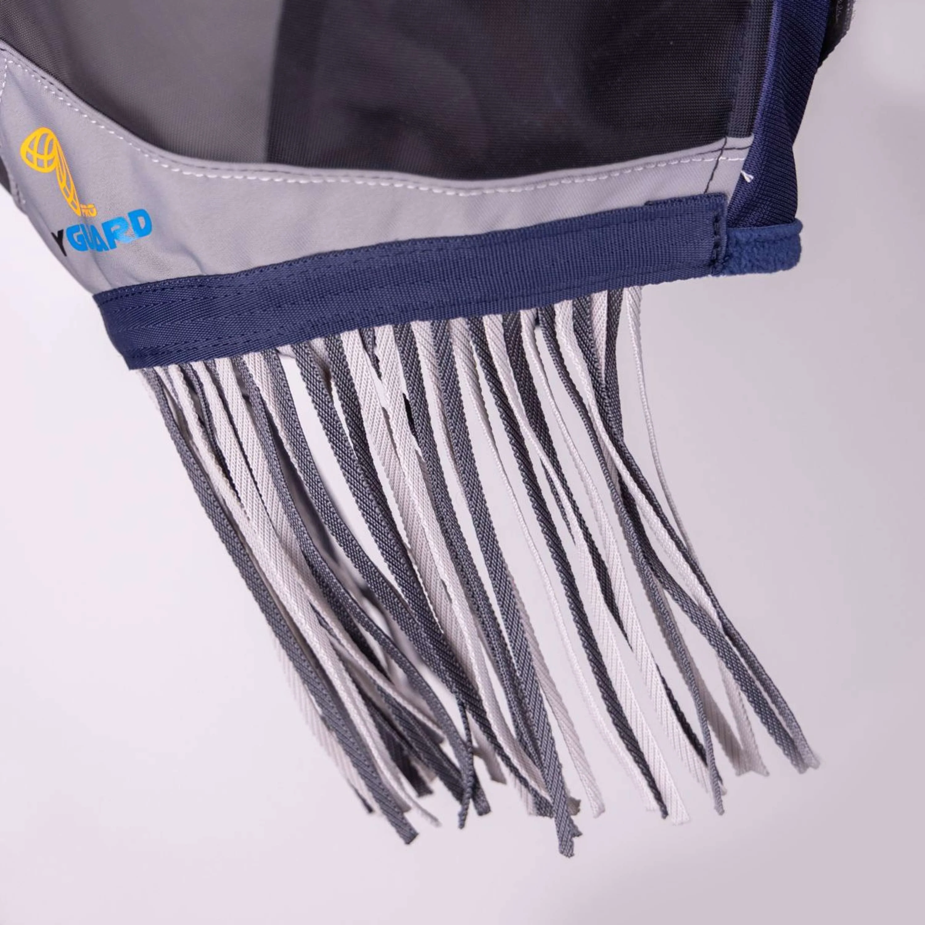 FlyGuard by Shires Maschera per Mosche Pro Fine Mesh Senza orecchie con Frange Navy - Image 4